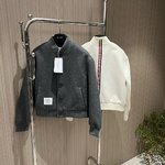 Thom Browne Fashion
 Clothing Coats & Jackets Brown Grey White Splicing Casual