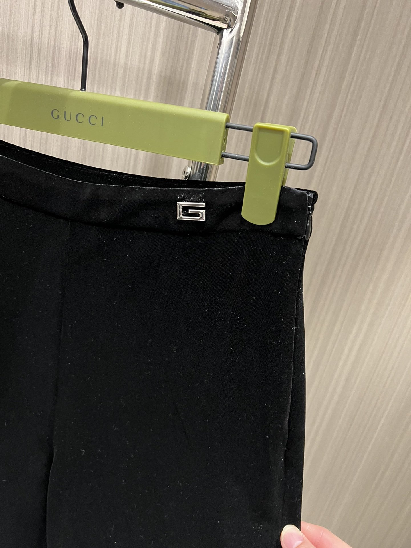 新款G小logo装饰丝绒阔腿裤极简休闲修身显瘦气质百搭️SML