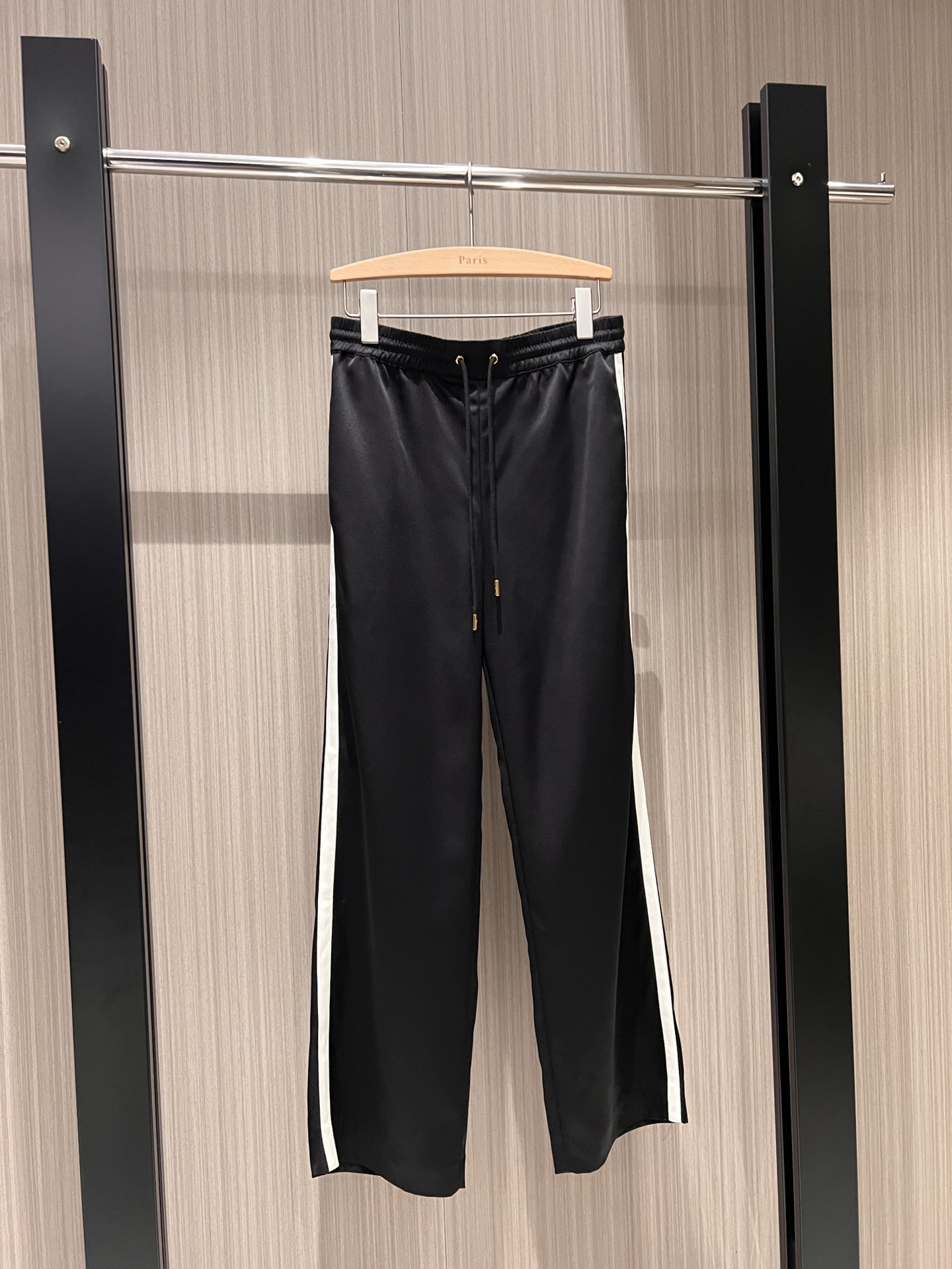 NO:314472,New style recommended color-blocking striped elastic waist wide-leg pants casual pants drawstring design minimalist and versatile, essential SML for age reduction, alexander wang19860909新款推荐拼色条纹松紧腰阔腿裤 休闲裤抽绳设计 极简百搭 减龄必备SML,,alexander wang,Women's clothing