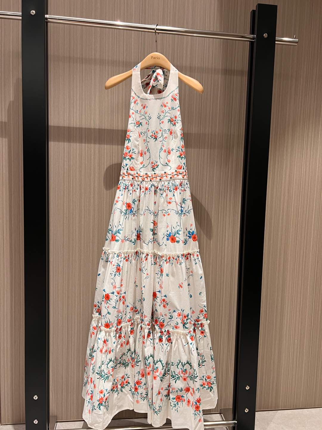 NO:294028,New printed halter neck strap backless suspender skirt dress spliced ​​lace cake skirt vacation style long skirt beach must-have sweetness and sexy temperament Cotton comfortable S-XL, skirts, alexander wang19860909新款印花挂脖绑带露背吊带裙连衣裙拼接花边蛋糕裙摆 度假风长裙 沙滩必备可甜可性感 名媛气质 棉质舒适 S-XL,,skirts,alexander wang,Women's clothing