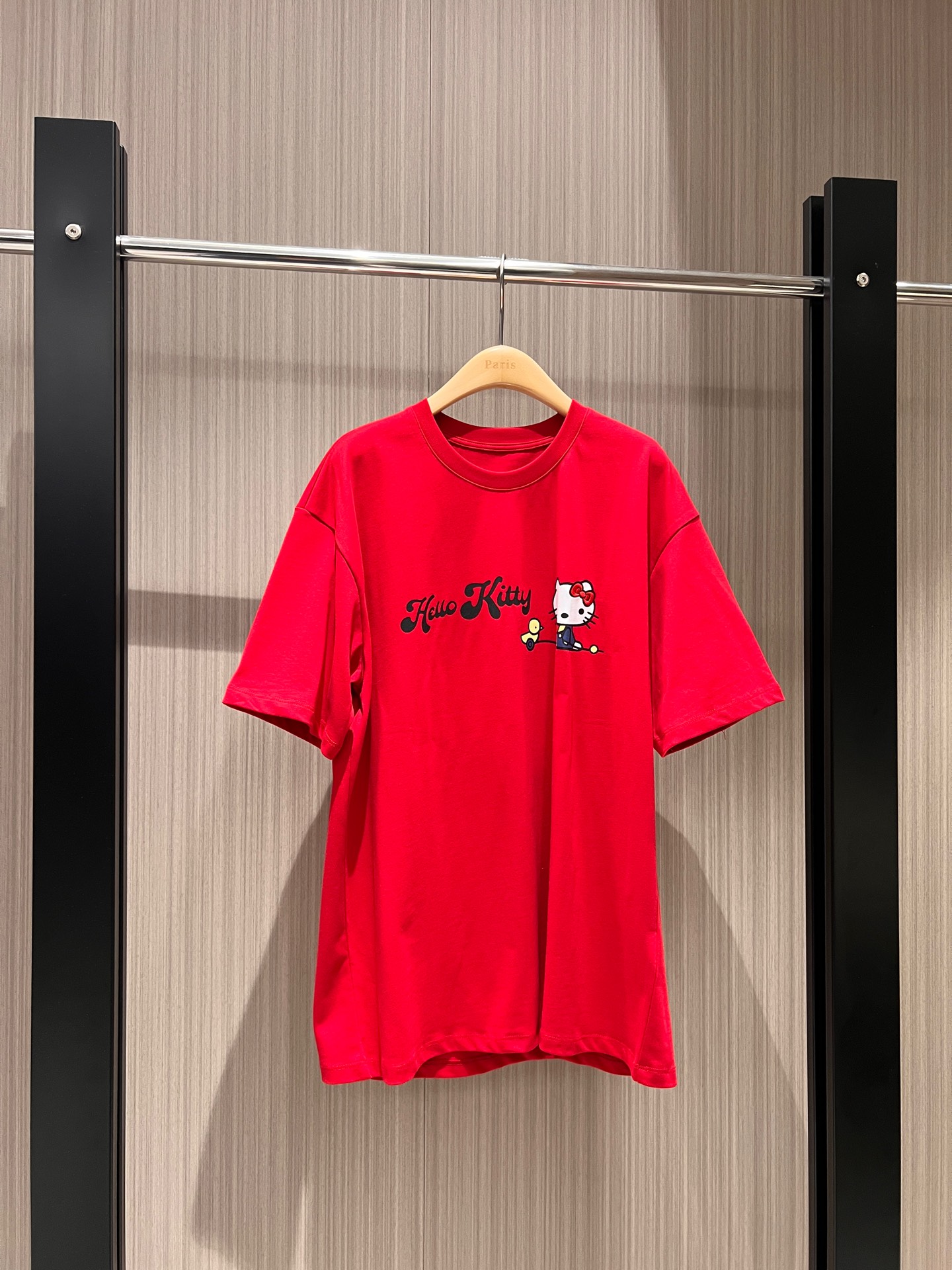 NO:298449,New New Year Red Kitty Print T-shirt Embroidered bow Katie Loose and casual Age-reducing versatile red and white SML, tees, t-shirt, alexander wang19860909新款新年红Kitty印花T恤 刺绣蝴蝶结凯蒂猫 宽松休闲 减龄百搭红色白色 SML,,tees，t-shirt,alexander wang,Women's clothing