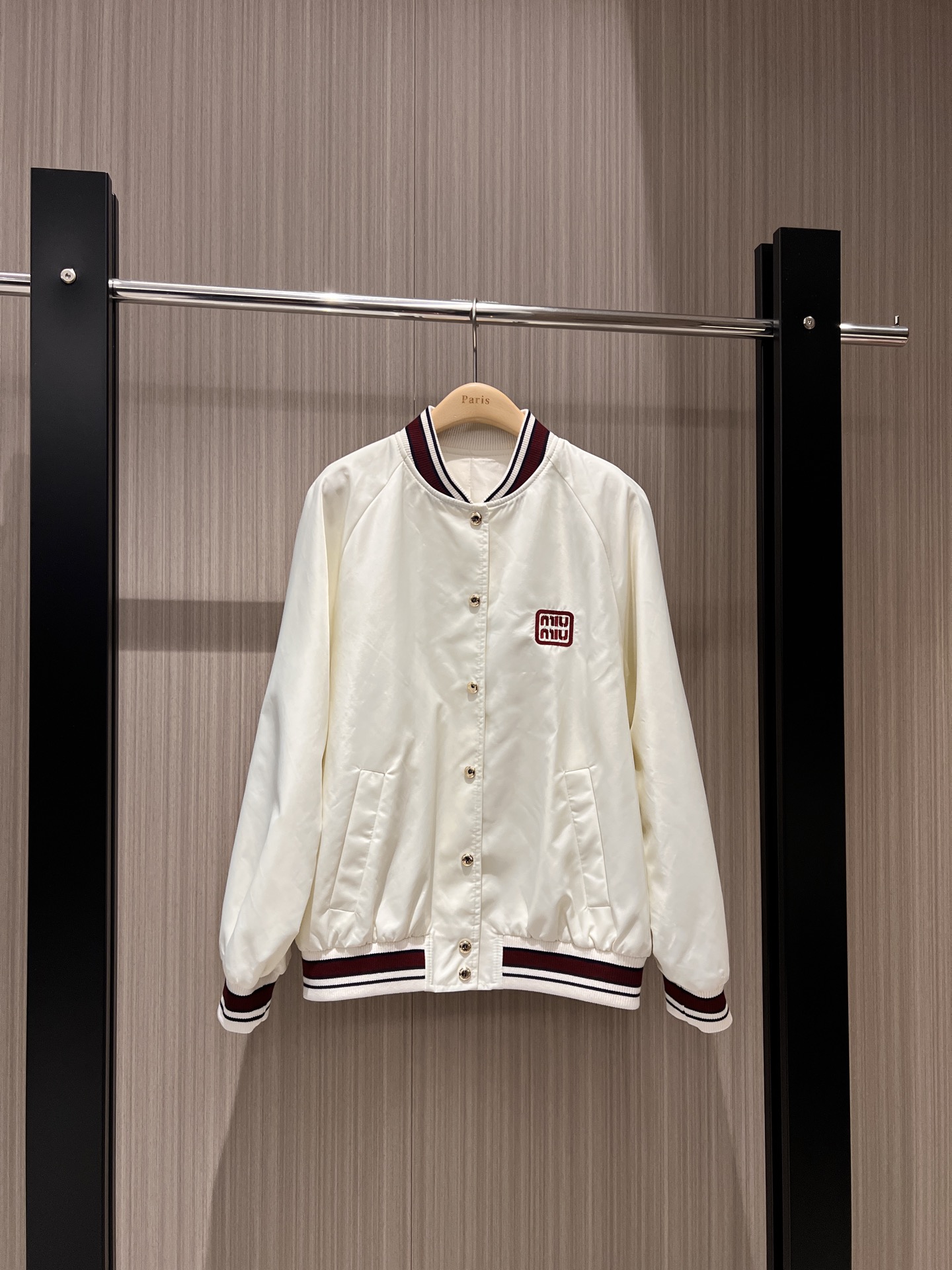 NO:316870,New style recommended chest embroidery logo decoration striped ribbed stand collar baseball uniform jacket casual loose sweet cool handsome age-reducing versatile dark blue pink white SML, jackets & coats, alexander wang19860909新款推荐胸前刺绣logo装饰 条纹罗纹立领棒球服外套休闲宽松 甜酷帅气 减龄百搭 深蓝粉色白色SML,,jackets & coats,alexander wang,Women's clothing