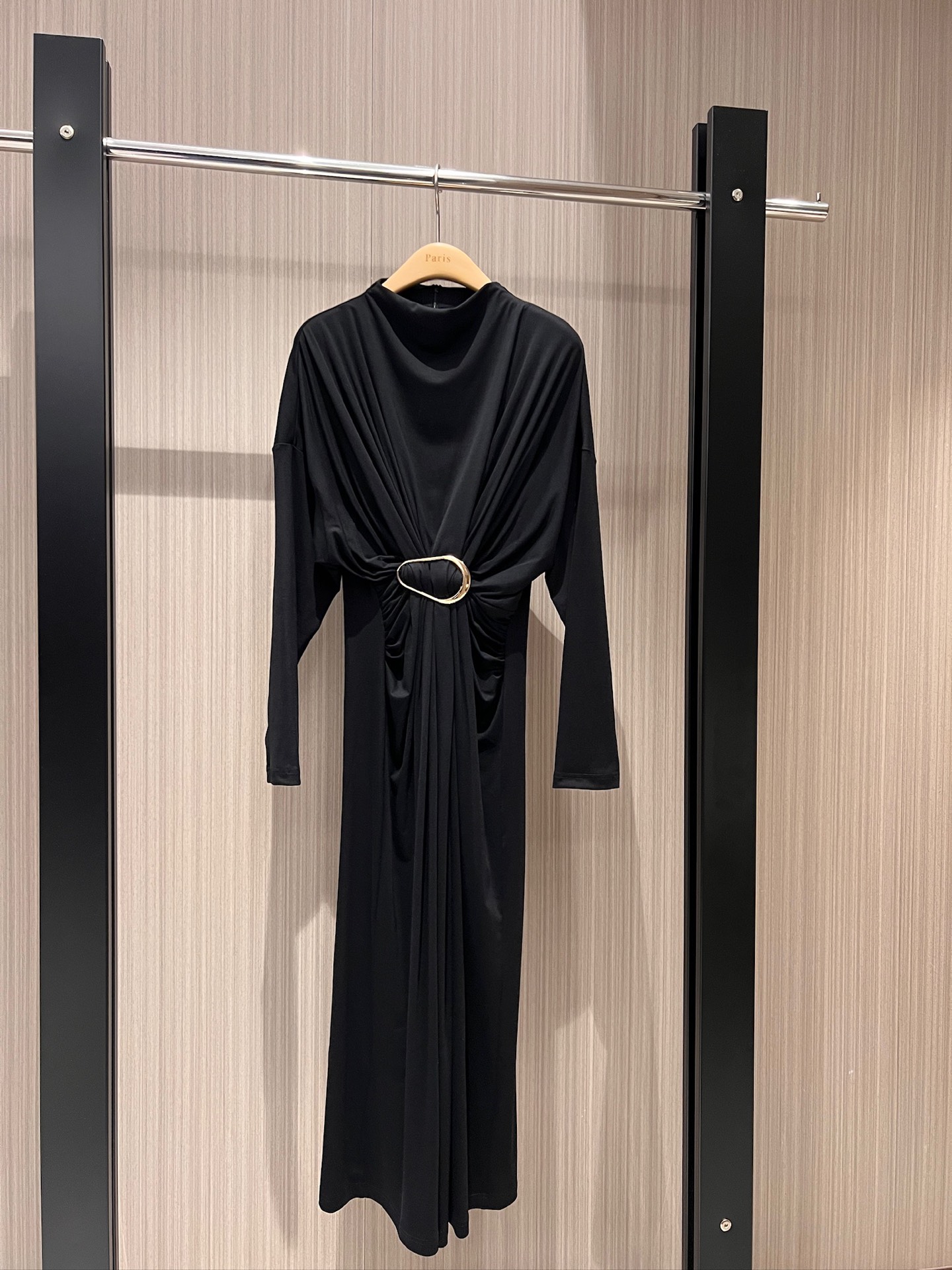NO:308327,New style is coming Zhang Yuqi, Kendou's same small turtleneck wrinkled design buckle decorative dress French retro fabric close-fitting and comfortable elastic slim and elegant temperament Fashion commuting Black brown SML, skirts, alexander wang19860909新款来袭张雨绮 肯豆同款小高领皱褶设计系扣装饰连衣裙法式复古 面料贴身舒适 弹力修身优雅气质 时尚通勤 黑色咖色 SML,,skirts,alexander wang,Women's clothing