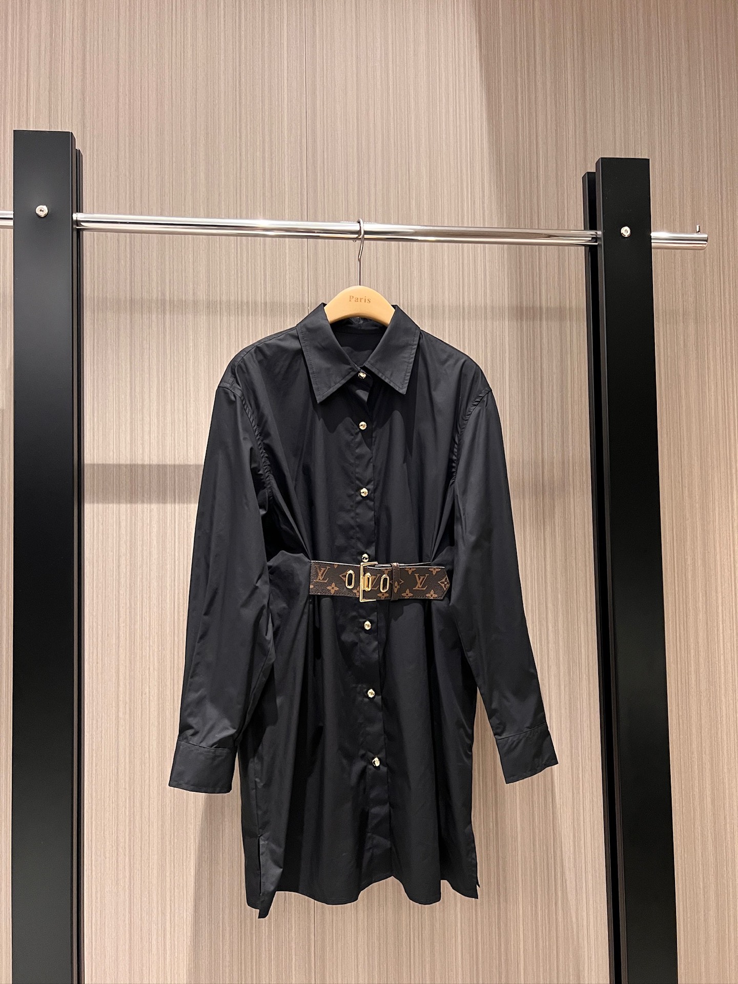 NO:308417,New style spliced ​​presbyterian belt decoration casual shirt dress lazy loose fashion commuting slim and not picky black and white SML, skirts, alexander wang19860909新款拼接老花皮带装饰 休闲衬衣裙慵懒宽松 时尚通勤 显瘦不挑人黑色白色 SML,,skirts,alexander wang,Women's clothing