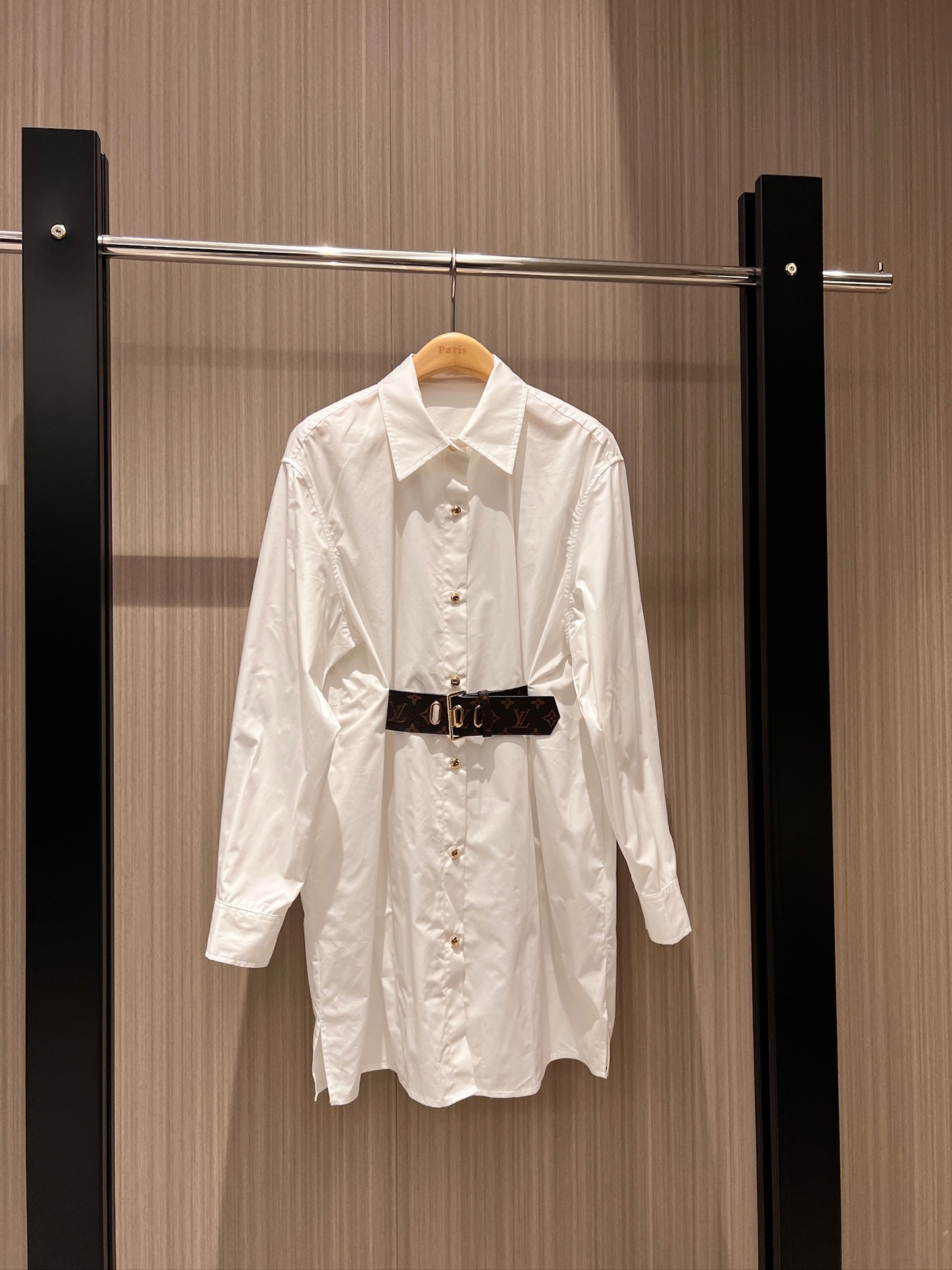 NO:308370,New style of spliced ​​presbyterian belt decoration, casual shirt dress lazy and loose, fashionable commuting, slim and not picky black and white SM, skirts, alexander wang19860909新款拼接老花皮带装饰 休闲衬衣裙慵懒宽松 时尚通勤 显瘦不挑人黑色白色 SM,,skirts,alexander wang,Women's clothing