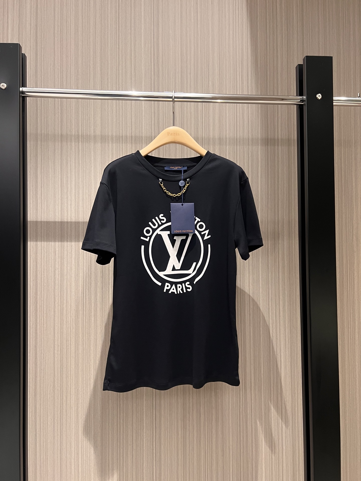 NO:310976,New large logo flocking printed chain T-shirt casual and fashionable simple and versatile SML, tees, t-shirt, alexander wang19860909新款大logo植绒印花链条t恤休闲时尚 简单百搭 SML,,tees，t-shirt,alexander wang,Women's clothing