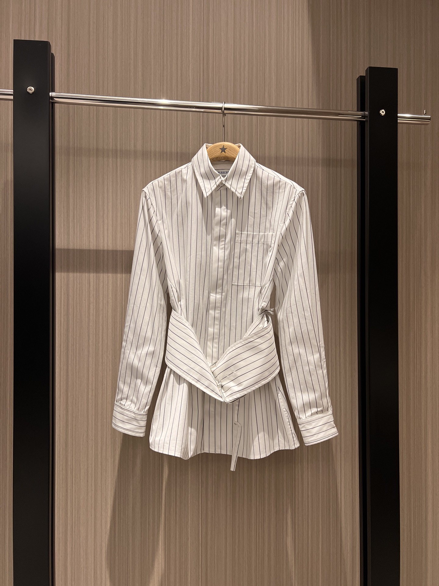 NO:312432,New widened waist trouser slim fit striped mid-length shirt customized fabric Simple and fashionable Temperament versatile SML, alexander wang19860909新款加宽腰封束腰修身 条纹中长款衬衣定制面料 简约时尚 气质百搭SML,,alexander wang,Women's clothing