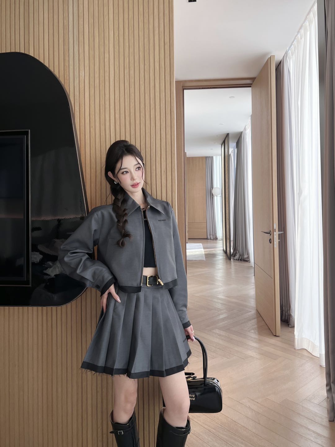 NO:321389,Miu style piping,,miumiu,alexander wang19860909Miu式穿搭,,miumiu,alexander wang,Women's clothing