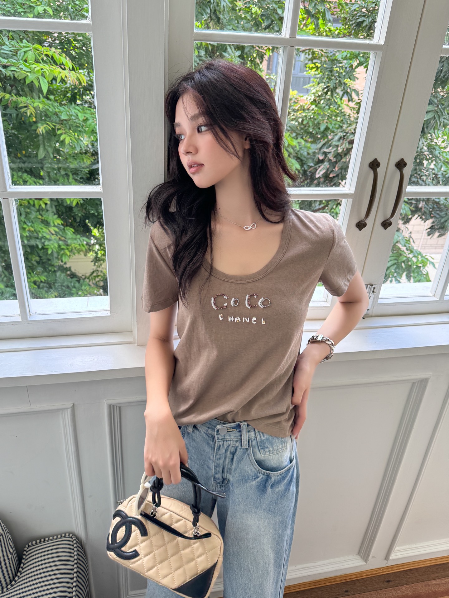 NO:323076,Alexander wang19860909咖色小T,,alexander wang,Women's clothing