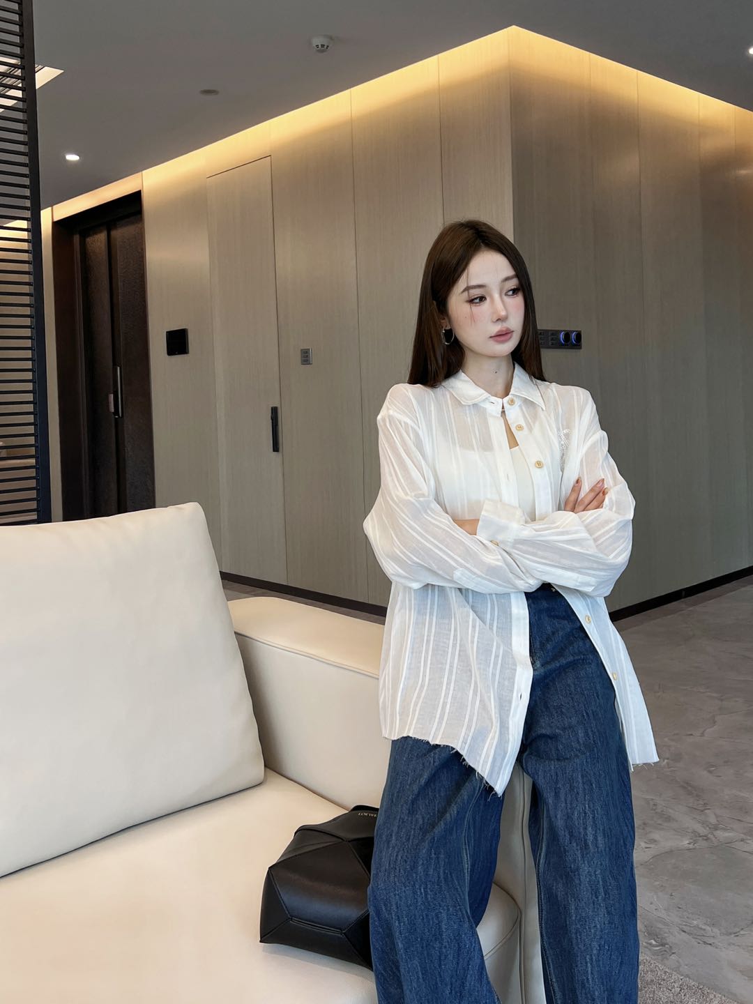 NO:323586,Wear the same jeans, jeans, alexander wang19860909搭同款牛仔裤上身,,jeans,alexander wang,Women's clothing