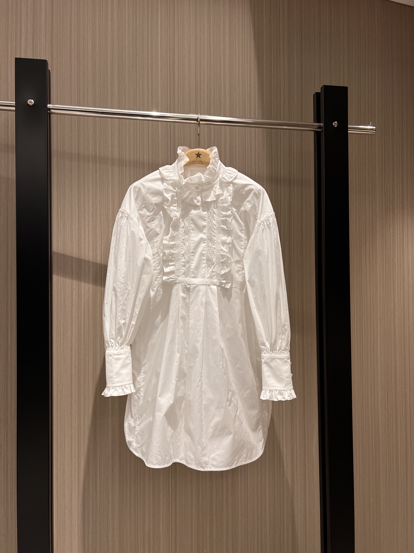 NO:324759,New style of black fungus lace stand collar princess shirt dress dress doll A-line style, ruffled spliced ​​cuffs loose and casual, cute and age-reducing SML, skirts, alexander wang19860909新款木耳花边立领公主衬衣裙连衣裙娃娃A字版型 荷叶边拼接袖口宽松休闲 可爱减龄 SML,,skirts,alexander wang,Women's clothing