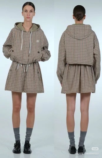 NO:318346,New jacket skirt Hong Enca the same mountain miu style Retro British plaid hooded short windbreaker jacket elastic waist A-line skirt Shorts lining Hem drawstring design waist-retractable casual academy age-reducing cute and not picky SML, miumiu, skirts, shorts, jackets & coats,hats,alexander wang19860909外套半裙新款洪恩採同款山系miu风 复古英伦格纹连帽短款风衣外套松紧腰A字半裙 短裤内衬 下摆抽绳设计 可收腰 休闲学院减龄 可爱不挑人 SML,,miumiu,skirts,shorts,jackets & coats,hats,alexander wang,Women's clothing