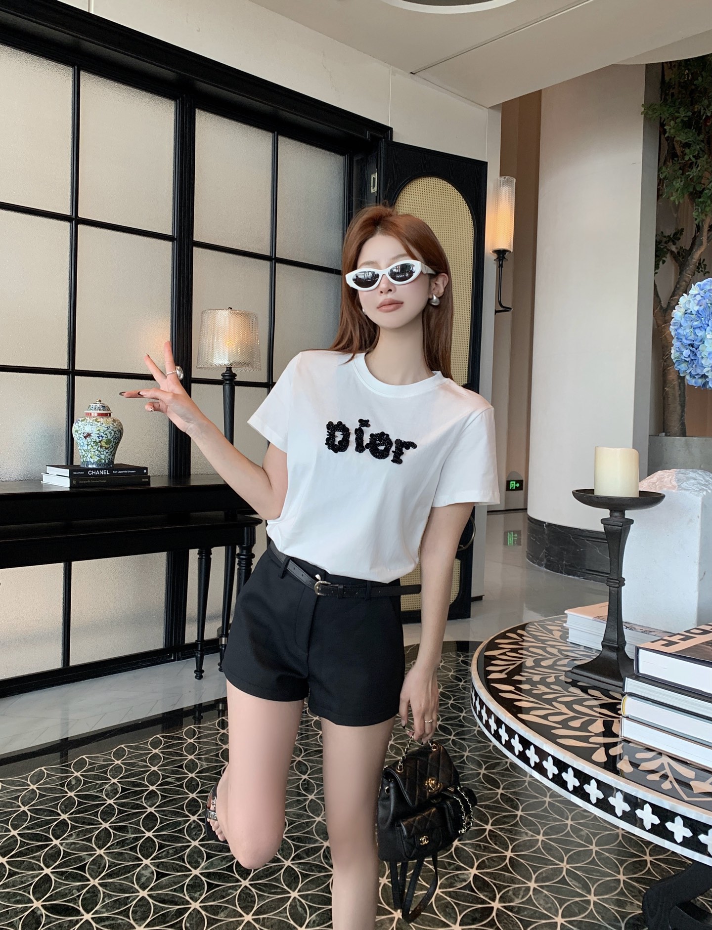NO:332045,White black beads, alexander wang19860909白色黑钉珠,,alexander wang,Women's clothing