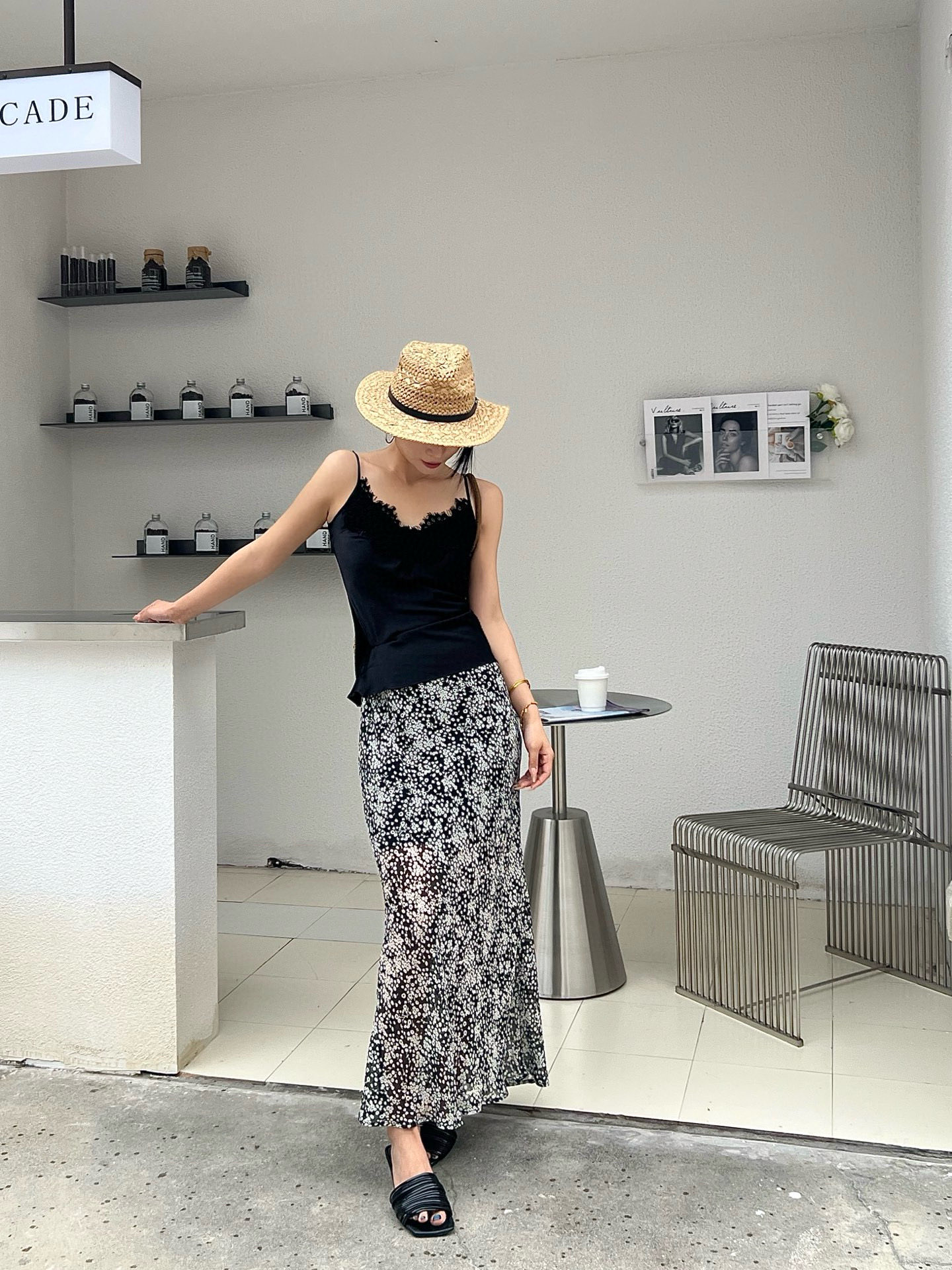 NO:410362,Black floral, alexander wang19860909黑色碎花,,alexander wang,Women's clothing