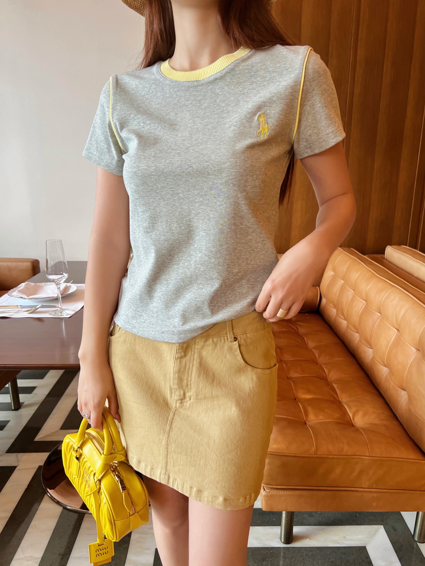 NO:419847,Yellow-pinned gray, alexander wang19860909黄拼灰,,alexander wang,Women's clothing