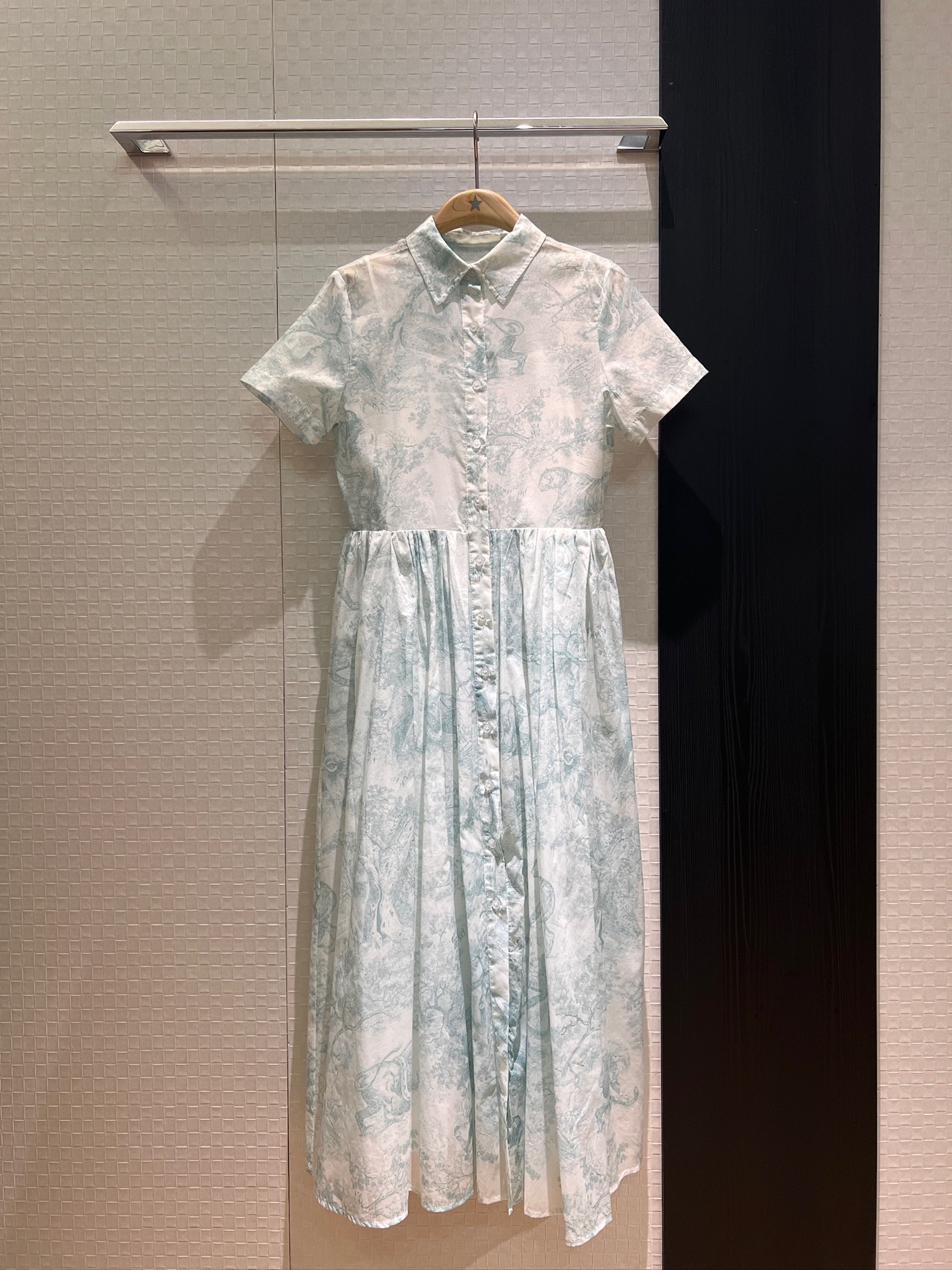 NO:422962,New vacation series Classic Mushroom Print Lapel Short Sleeve Dress Thin Cotton and Line Print Distribution suspender lining skirt Refreshing and casual Beach waves Essential for age reduction Green and pink SML, skirts, T-shirt, alexander wang19860909新款度假系列 经典菇伊印花翻领短袖连衣裙薄棉麻印花 配送吊带内衬裙清爽休闲 沙滩海浪 减龄必备 绿色粉色 SML,,skirts,T-shirt,alexander wang,Women's clothing