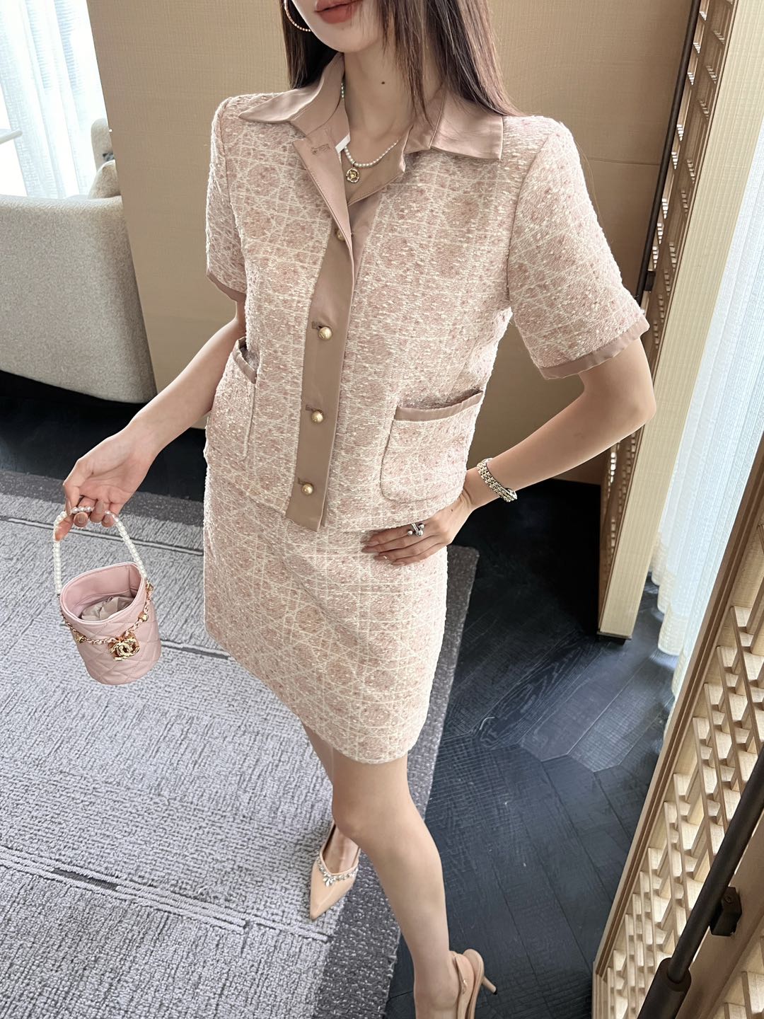 NO:439888,Alexander wang19860909粉粗花呢,,alexander wang,Women's clothing