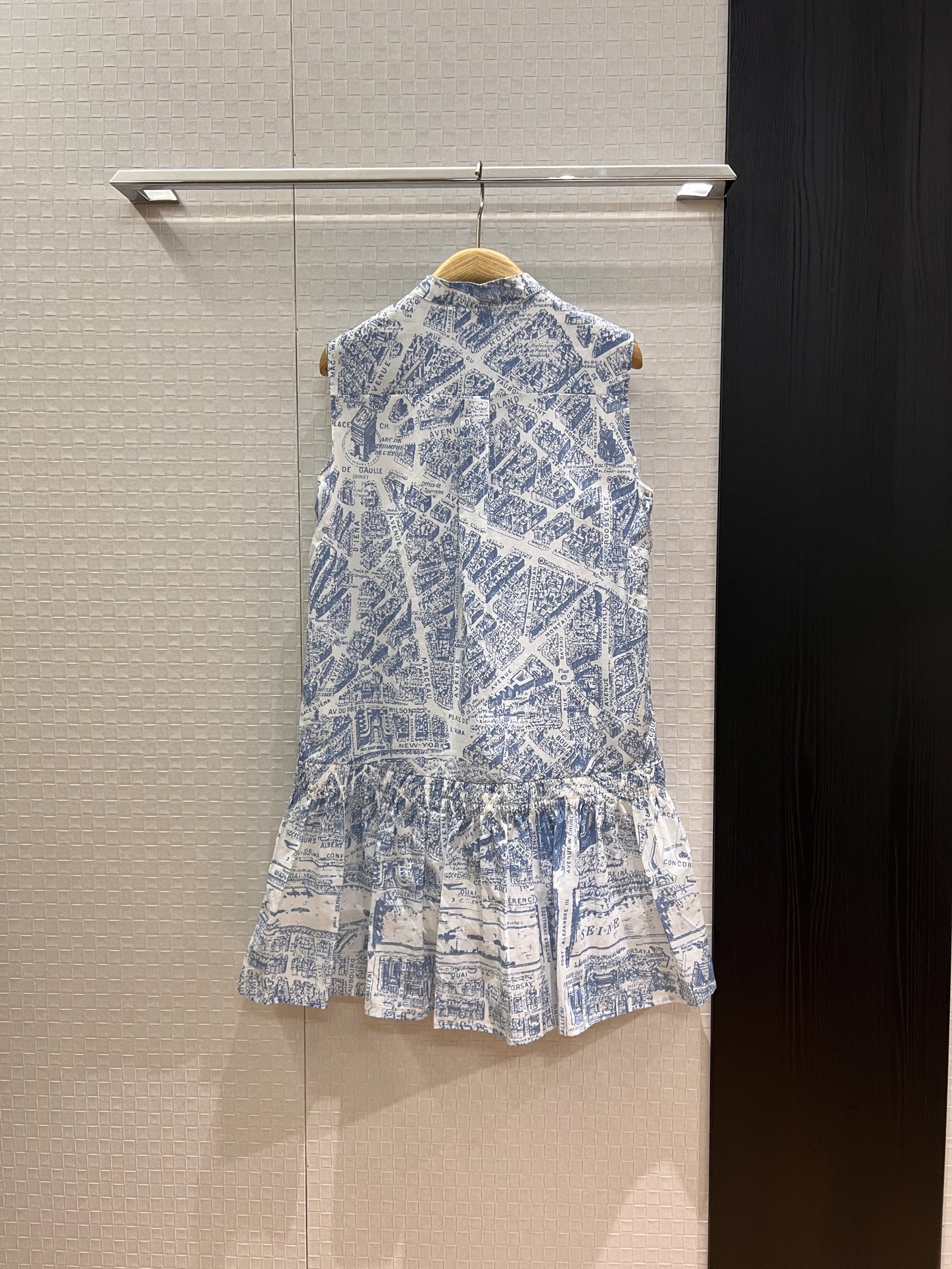 Dior Blue Map Sleeveless Babydoll Dress - A-Line Cotton Sundress 8 i1754133625262 1656 0 6