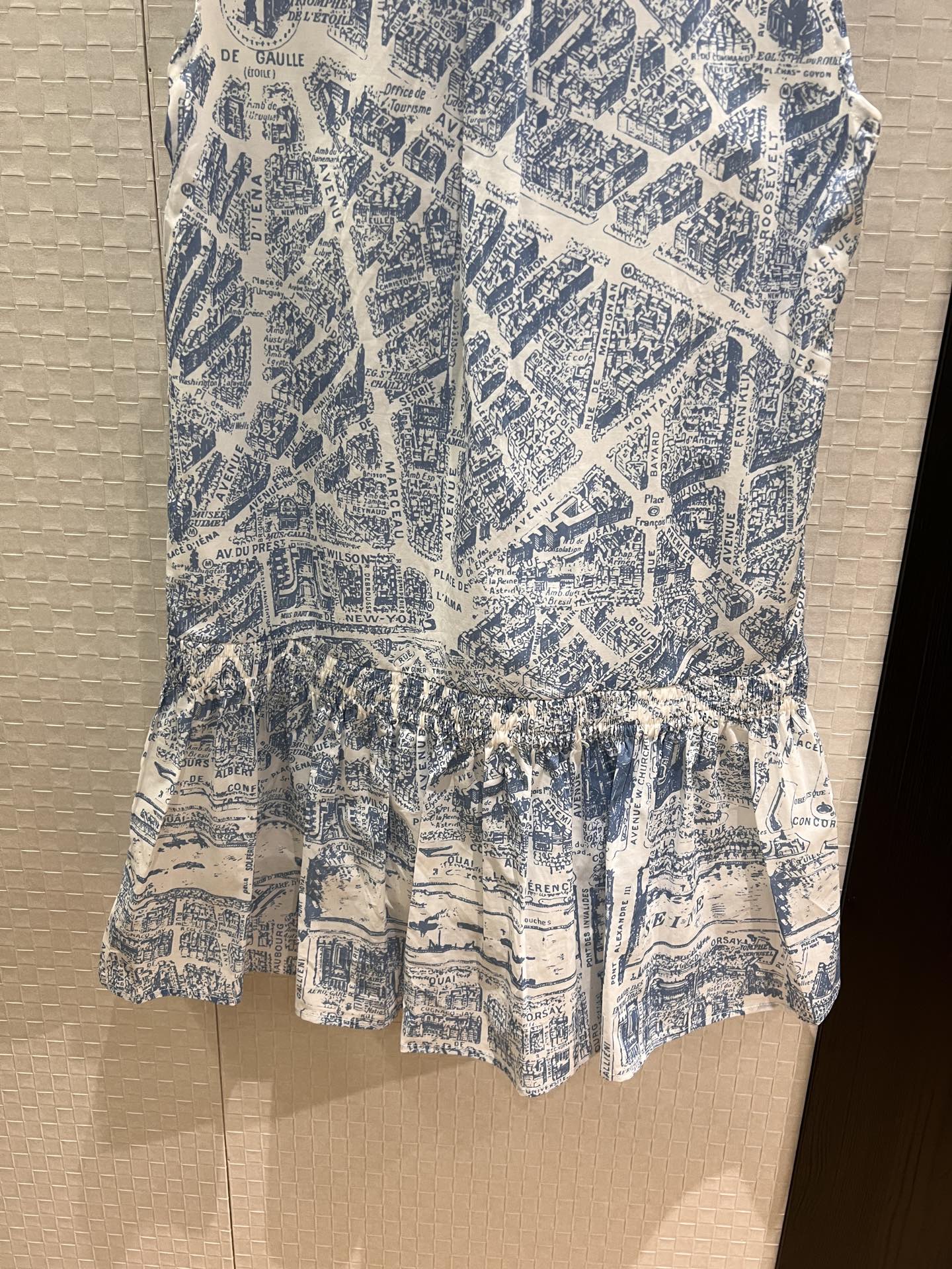 Dior Blue Map Sleeveless Babydoll Dress - A-Line Cotton Sundress 10 i1754133625290 2207 0 7
