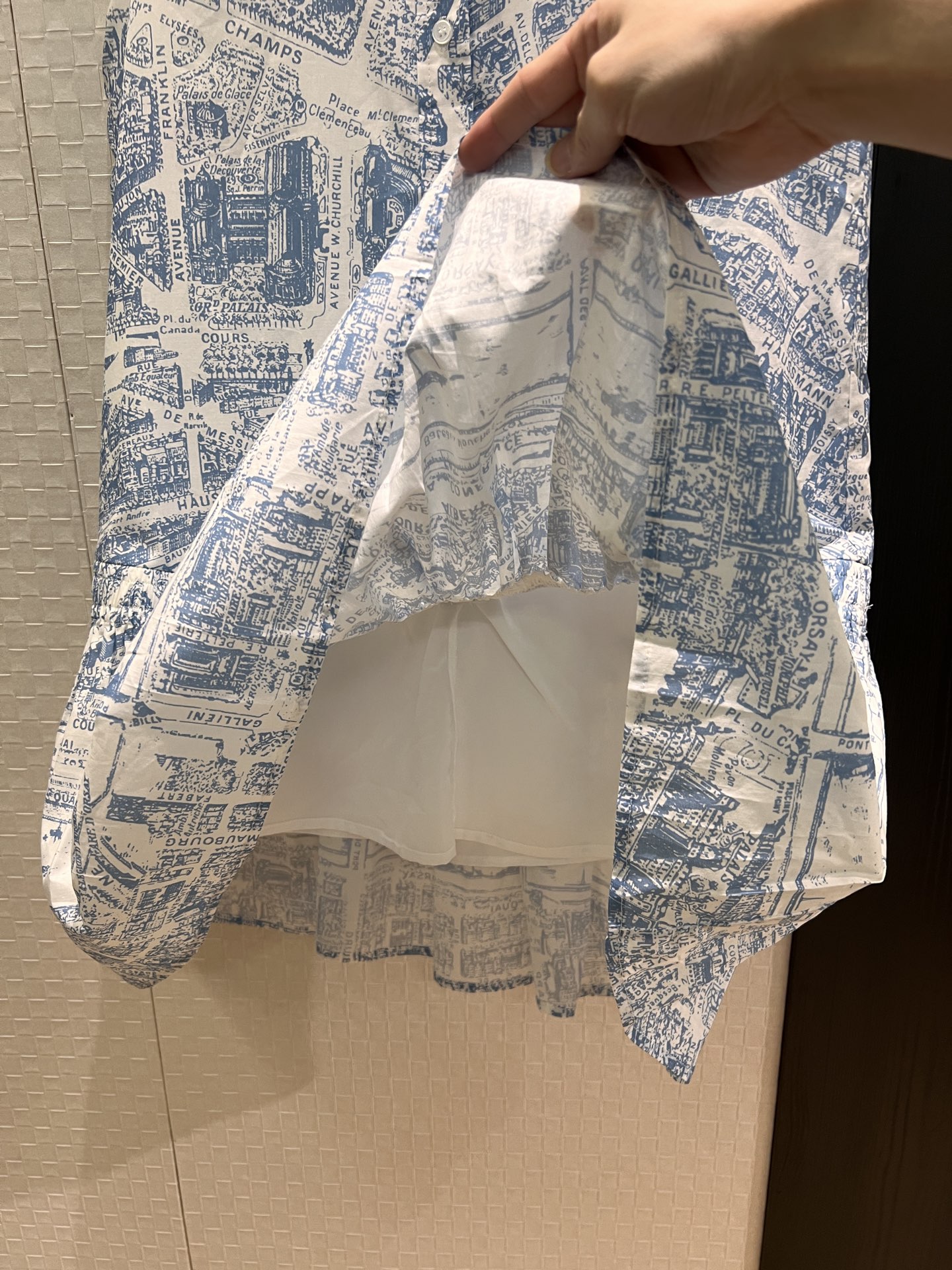 Dior Blue Map Sleeveless Babydoll Dress - A-Line Cotton Sundress 6 i1754133625290 3011 0 4