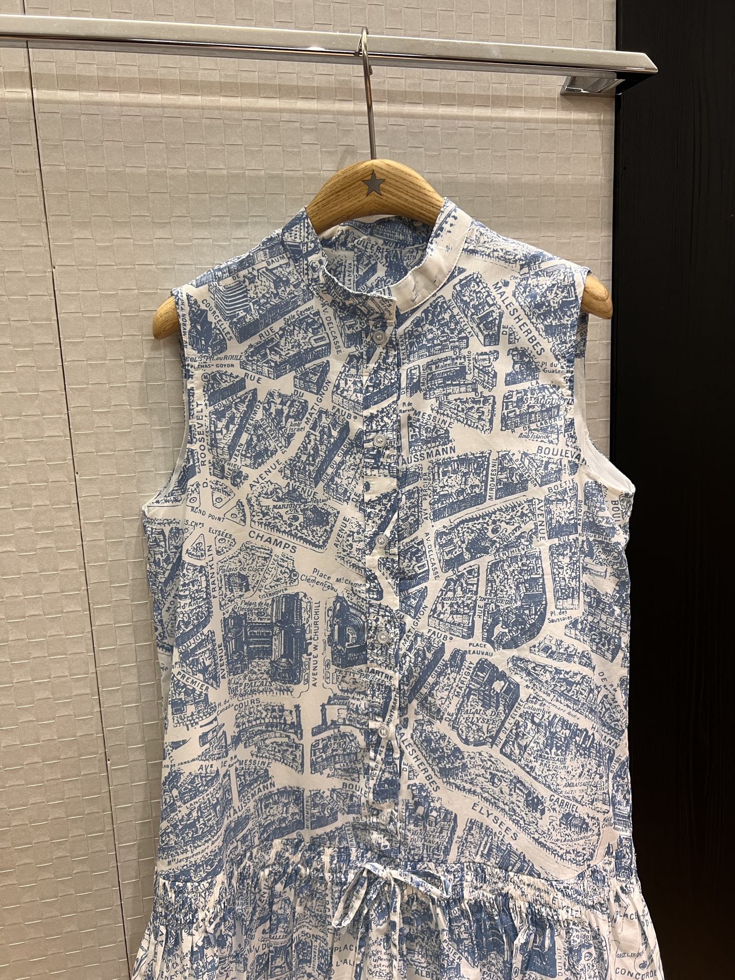 Dior Blue Map Sleeveless Babydoll Dress - A-Line Cotton Sundress 3 i1754133626756 1871 0 1