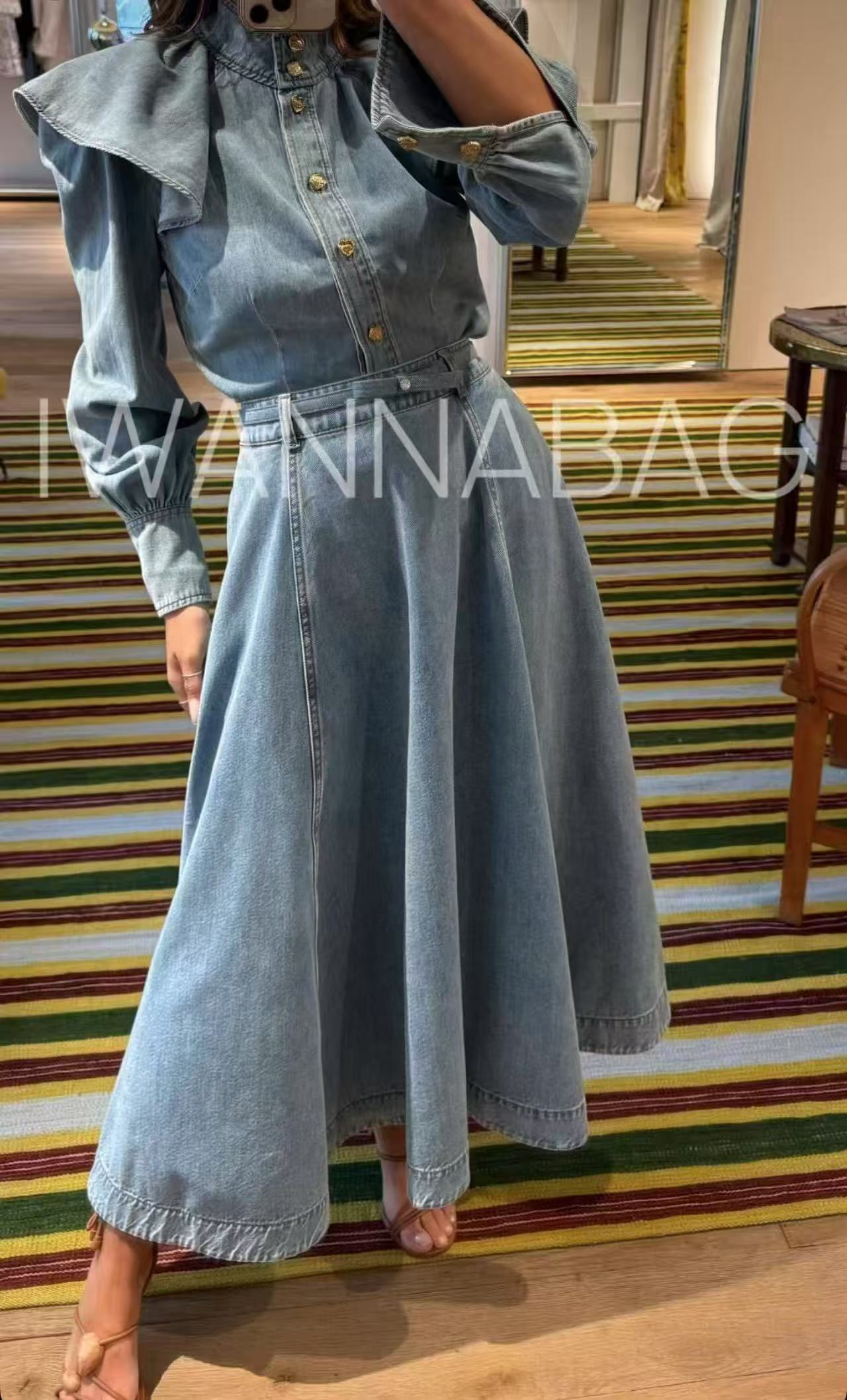 NO:462535,denim a-line skirt, skirts, alexander wang19860909牛仔A字裙,,skirts,alexander wang,Women's clothing