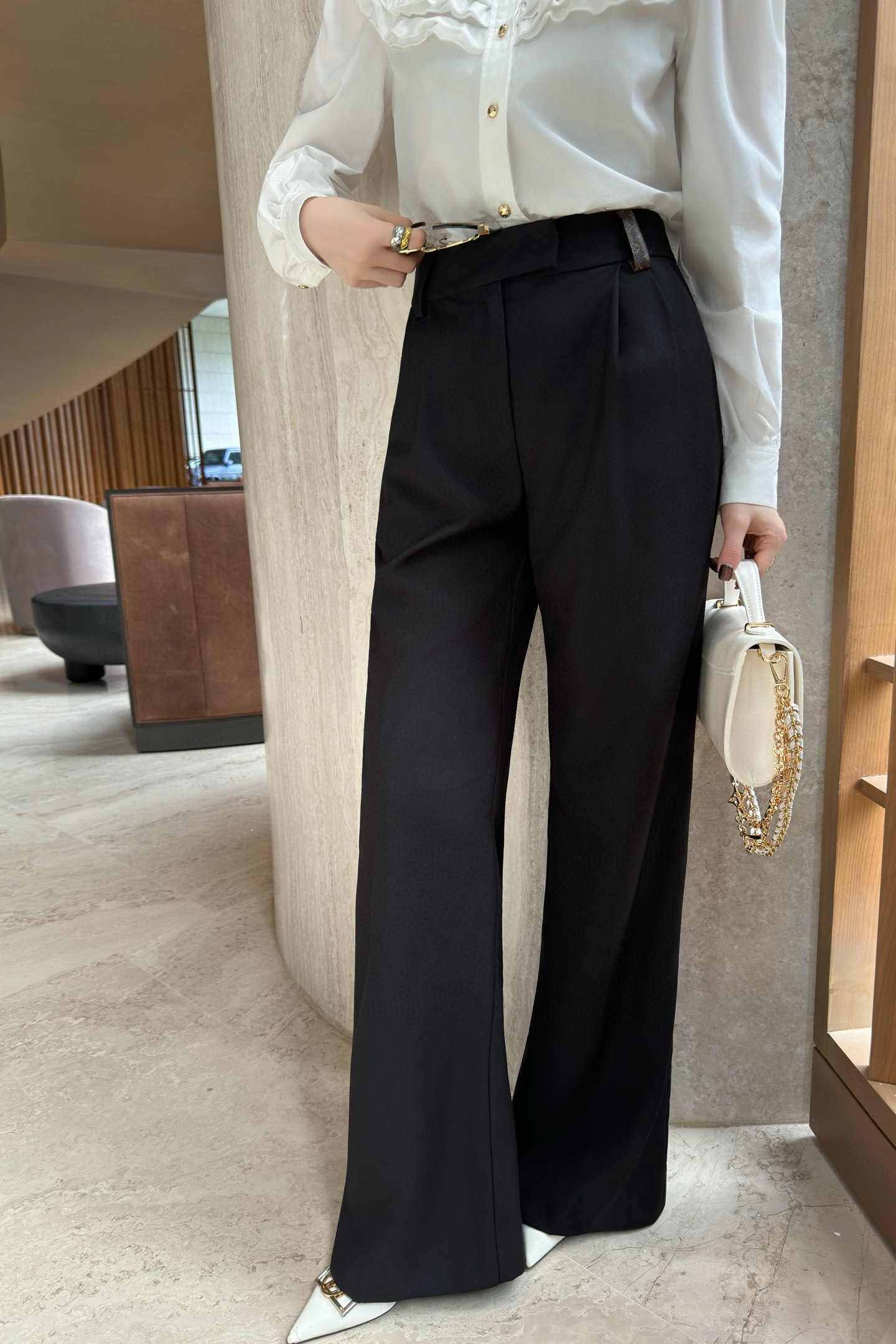 NO:459734,wide-leg trousers, alexander wang19860909阔腿西裤,,alexander wang,Women's clothing