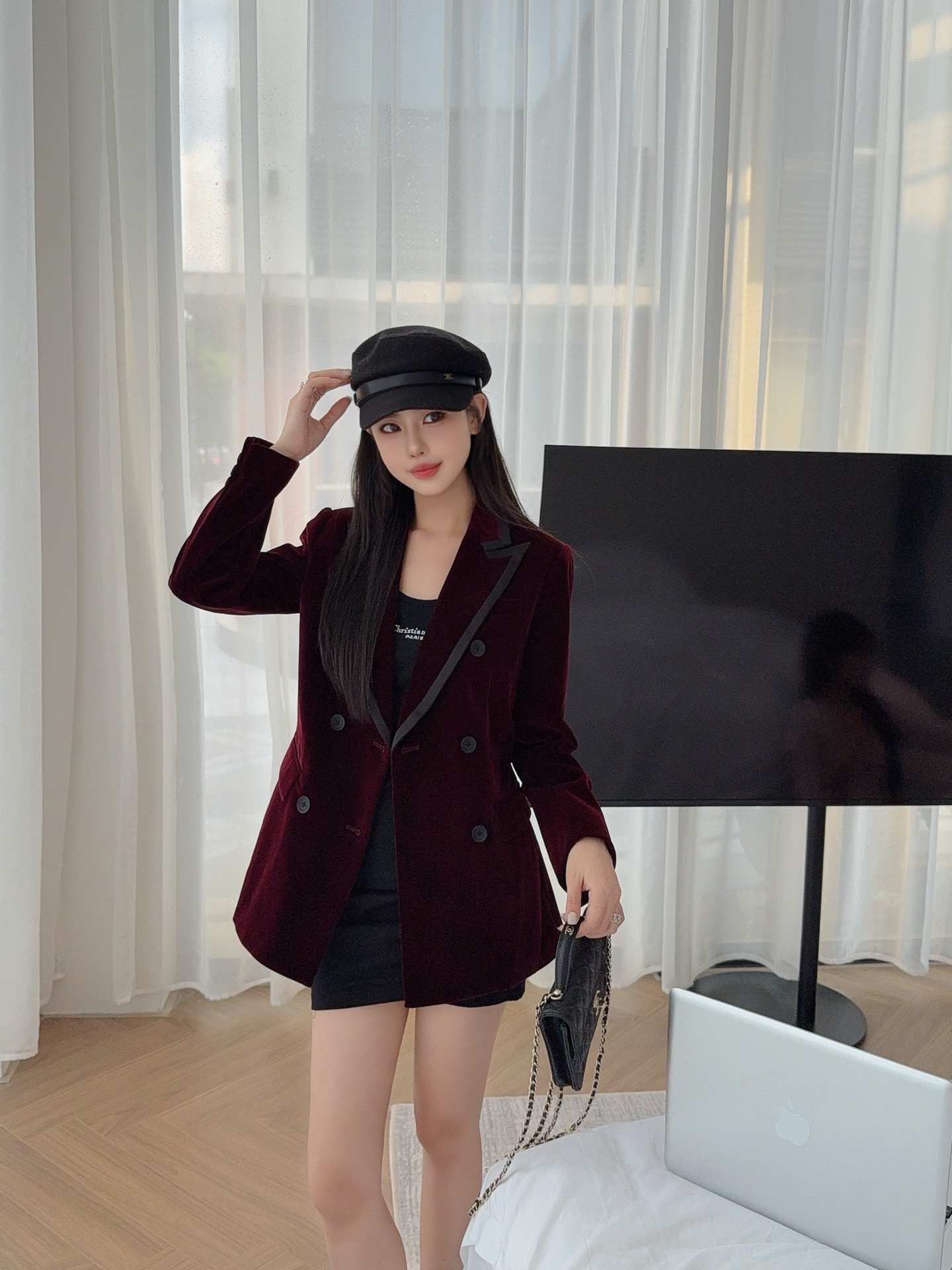 NO:471698,velvet suit, business suit,alexander wang19860909丝绒西装,,business suit,alexander wang,Women's clothing