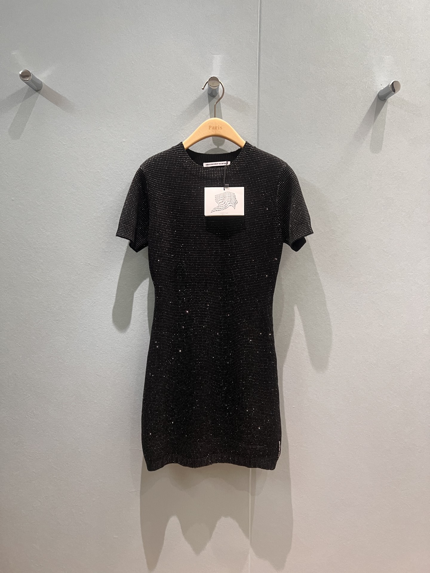 NO:484055,King 25 autumn and winter round neck iron diamond pullover short-sleeved knitted dress slim and slim, shiny, exquisite and age-reducing black gray SML, alexander wang, skirts, T-shirt, alexander wang19860909大王 25秋冬圆领烫钻套头短袖针织连衣裙修身显瘦 闪闪亮亮精致减龄 黑色灰色 SML,,alexander wang,skirts,T-shirt,alexander wang,Women's clothing