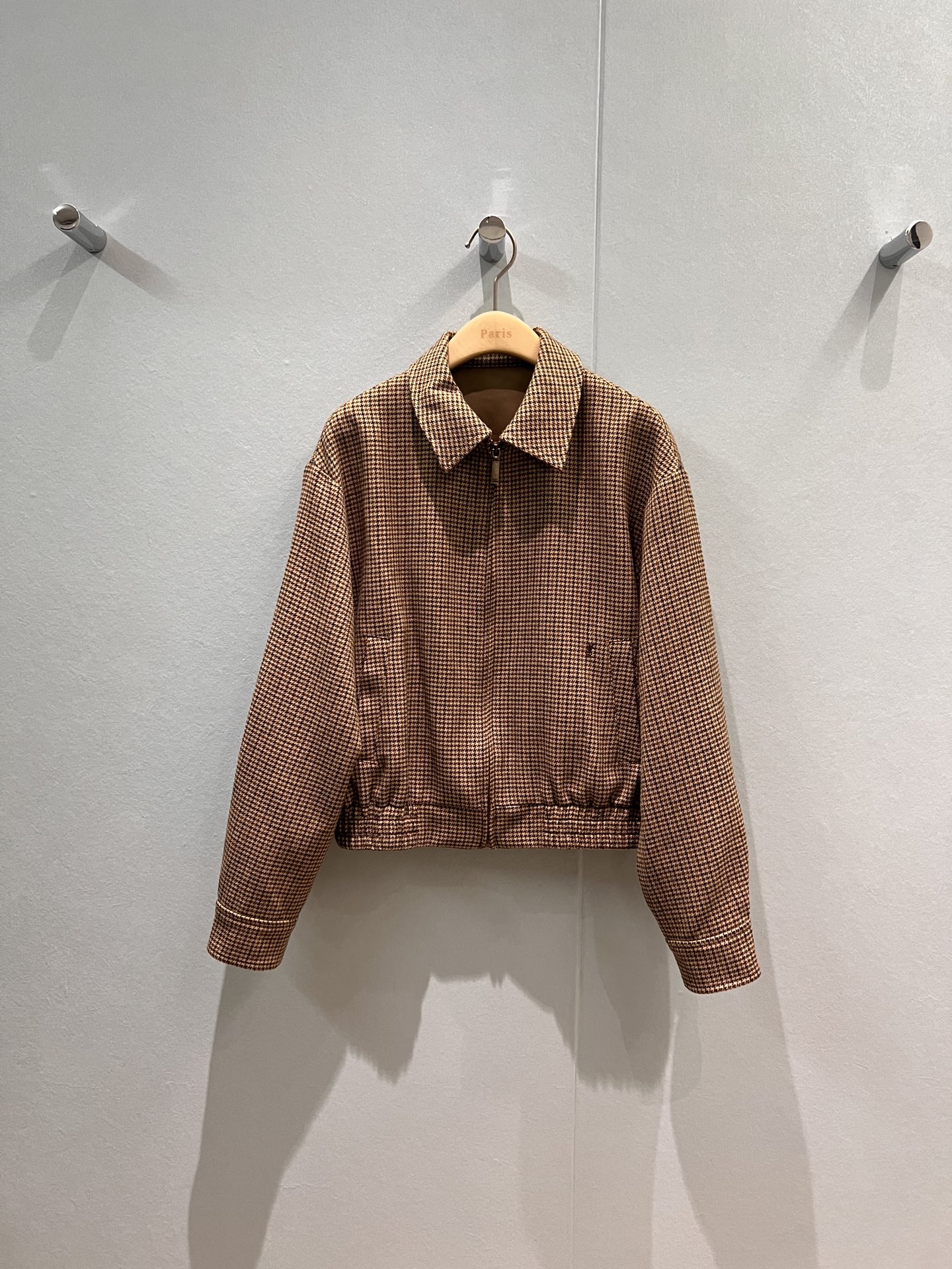 NO:484919,New YSL retro houndstooth hem waist jacket baseball uniform coat embroidered letter logo loose casual sweet cool versatile SML, saint laurent, jackets & coats, jackets & coats, alexander wang19860909新款YSL复古千鸟格下摆收腰夹克 棒球服外套刺绣字母logo 宽松休闲甜酷百搭 SML,,saint laurent,jackets & coats,jackets & coats,alexander wang,Women's clothing