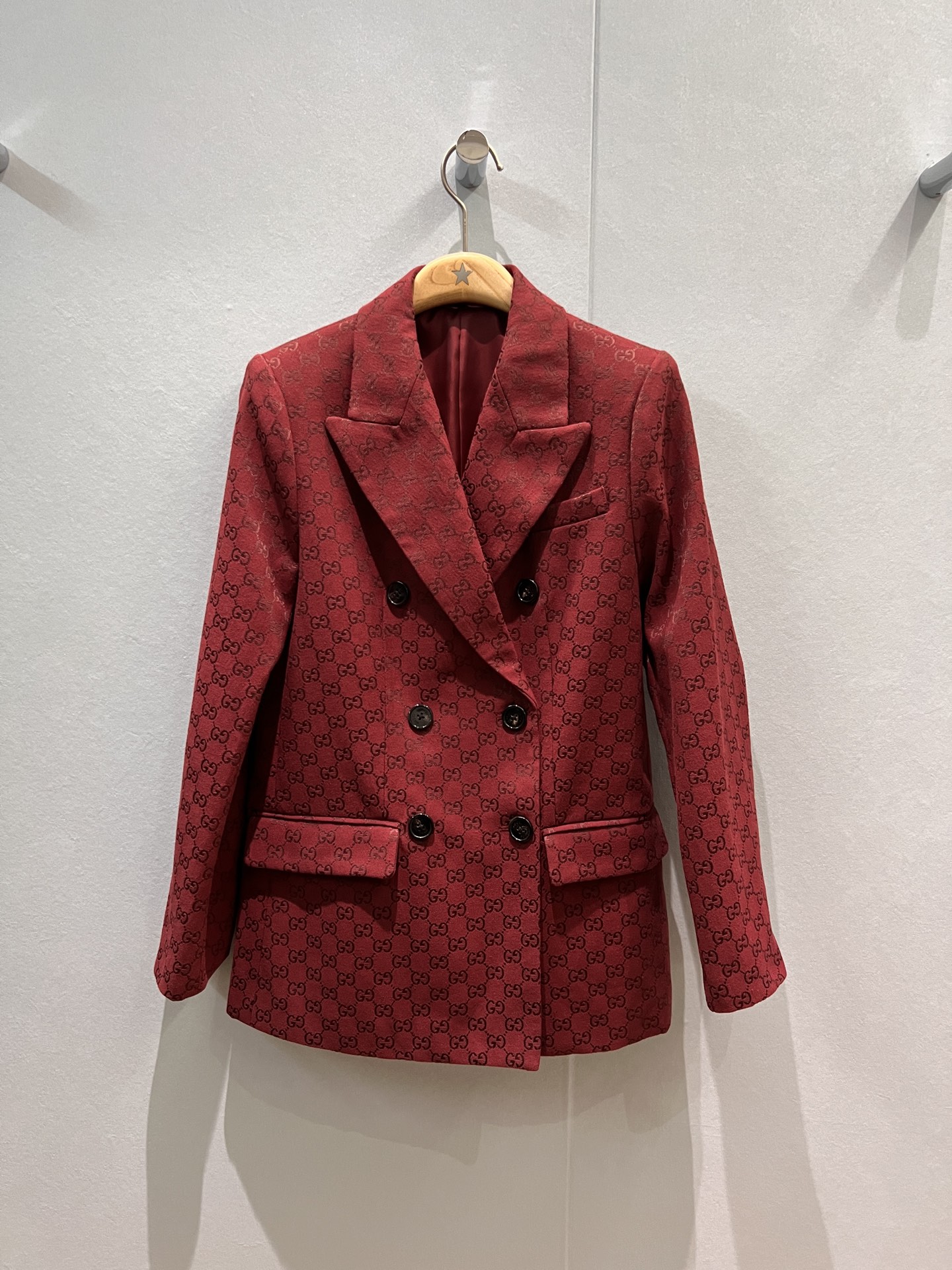 NO:485904,New show, double G jacquard suit jacket, double G casual trousers, double breasted, modern and fashionable, handsome and versatile, sweet and cool commuting, S-XL,, jackets & coats, business suit, alexander wang19860909新款走秀 双G提花西装外套双G休闲西裤 双排扣 摩登时髦 帅气百搭 甜酷通勤 S-XL 西,,jackets & coats,business suit,alexander wang,Women's clothing