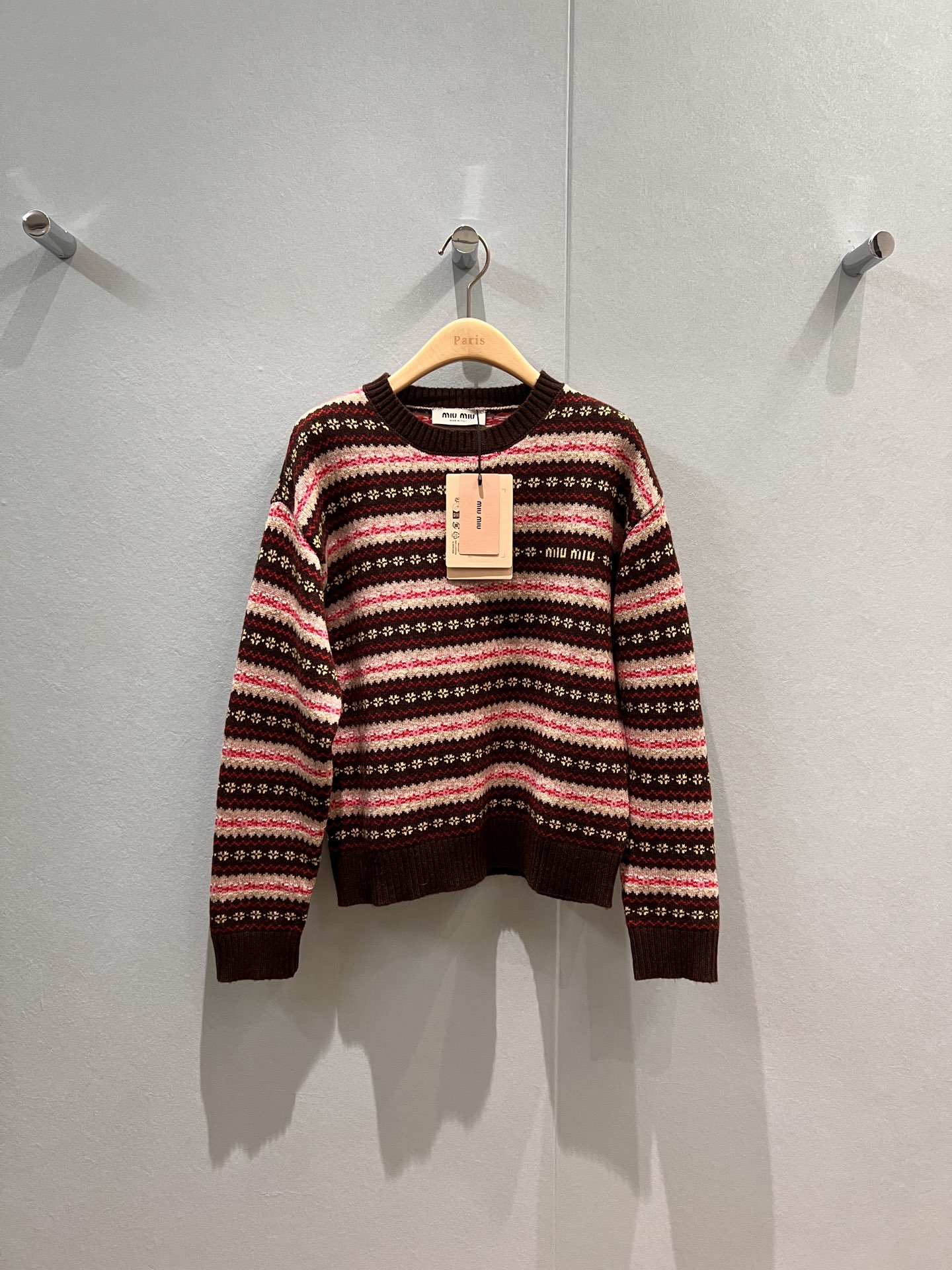 NO:488601,New autumn and winter products Fair Island sweater with a sense of autumn and winter atmosphere Retro striped four-leaf clover jacquard loose and casual Age-reducing SML, Sweaters, alexander wang19860909新款秋冬新品 自带秋冬氛围感的费尔岛毛衣 复古条纹四叶草提花宽松休闲 减龄必备SML,,sweaters,alexander wang,Women's clothing