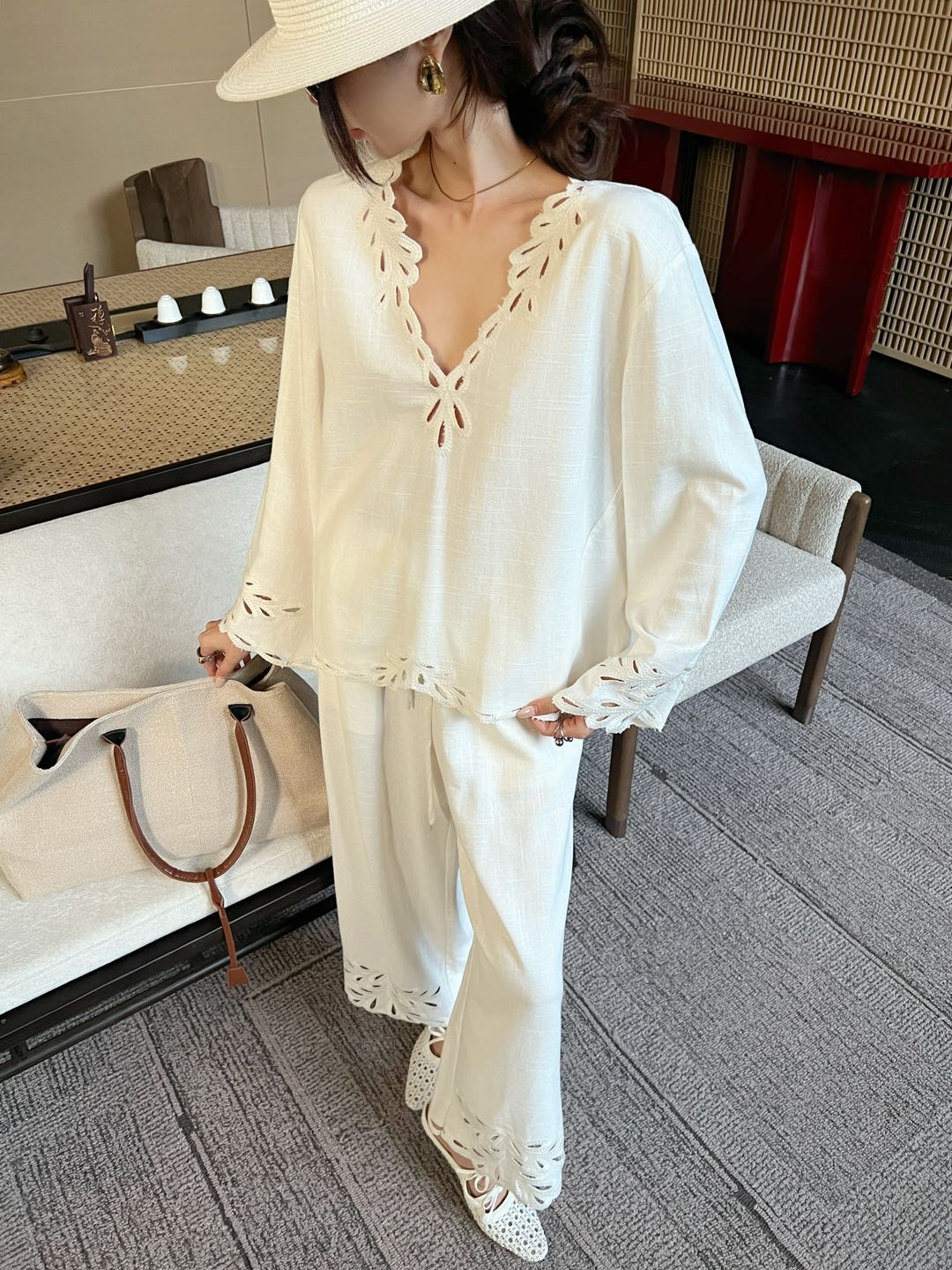 NO:505660,Tops wide-leg pants vacation, alexander wang19860909上衣阔腿裤度假,,alexander wang,Women's clothing