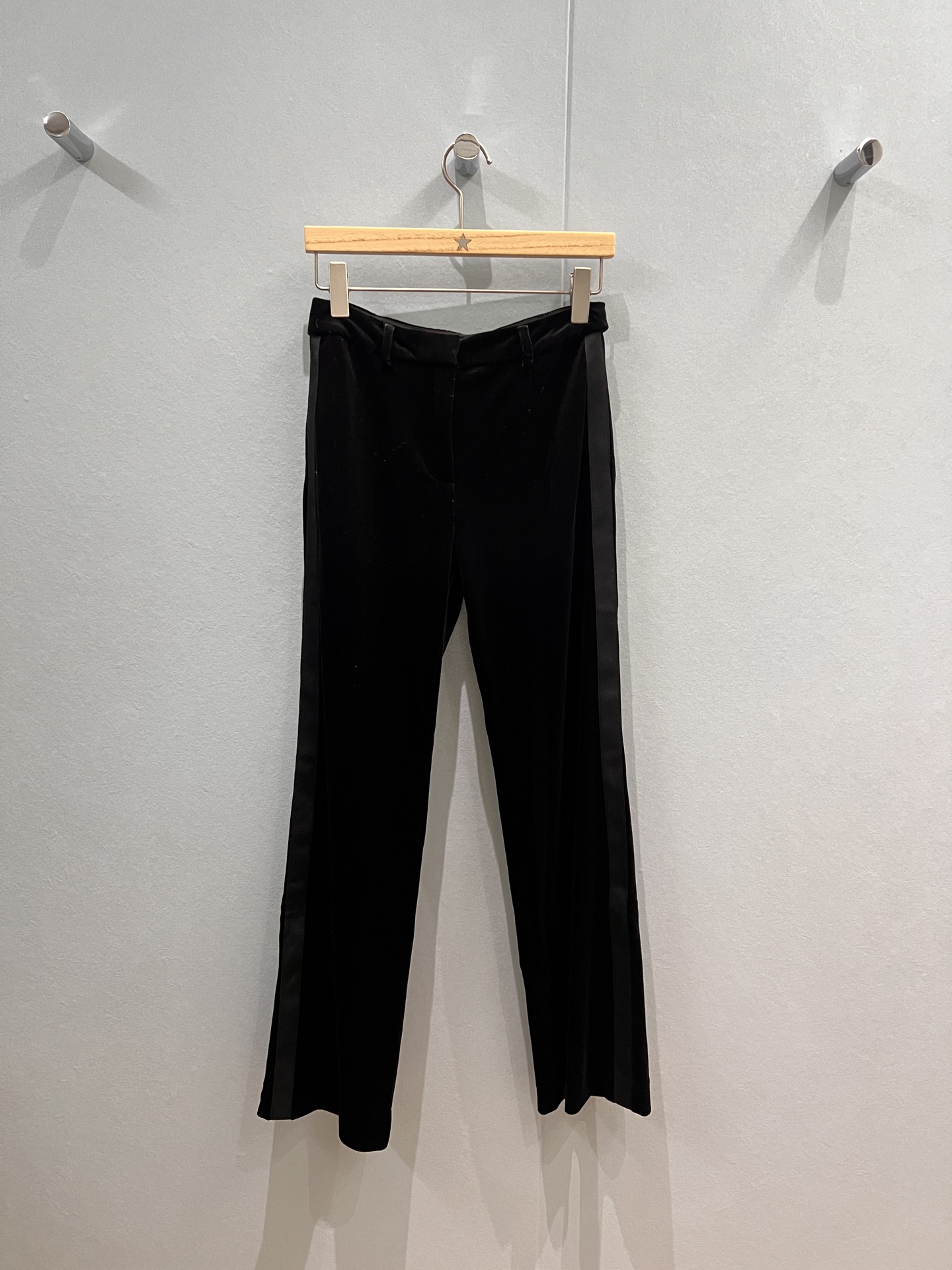 NO:496872,New webbing spliced ​​decorative velvet trousers, minimalist and casual slim fit, versatile temperament S-XL, alexander wang19860909新款织带拼接装饰丝绒西裤 极简休闲修身显瘦 气质百搭S-XL,,alexander wang,Women's clothing