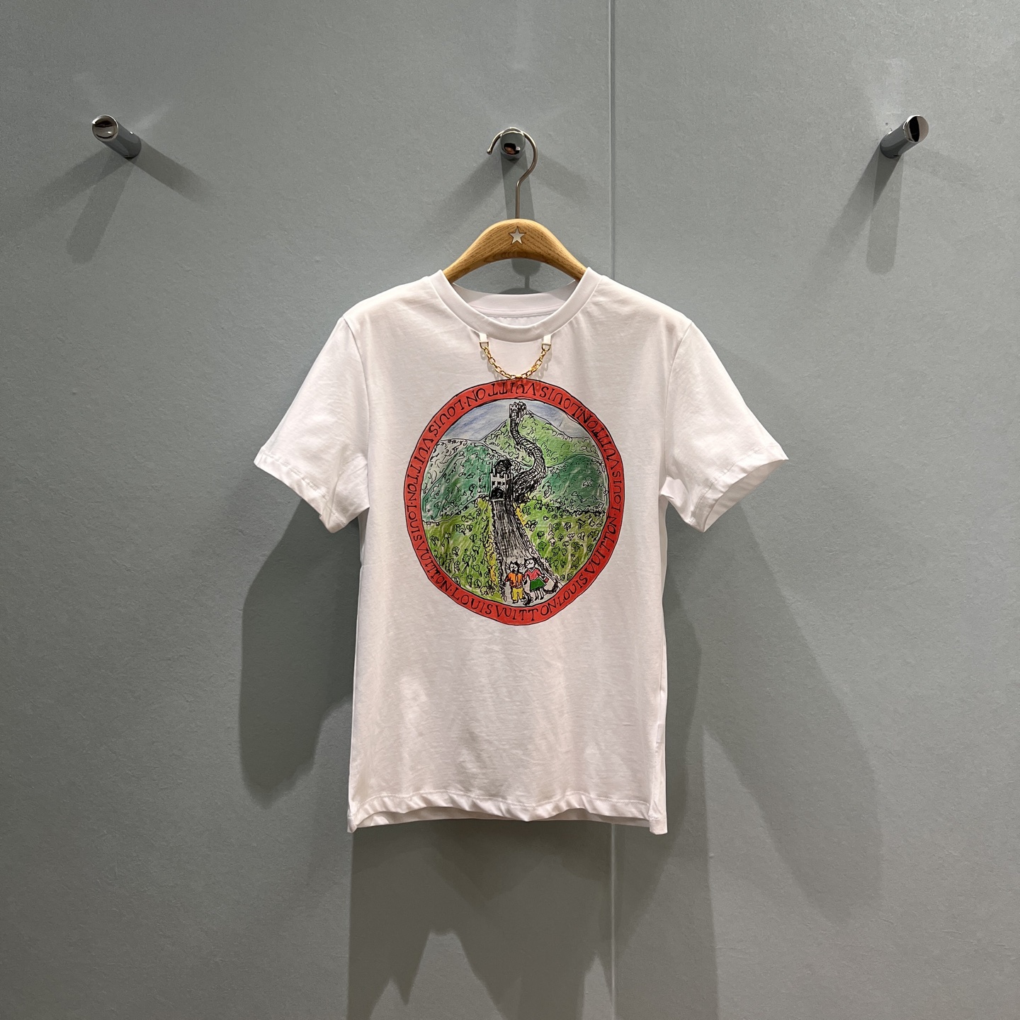 NO:499509,New chain decorative cat series printed T-shirt simple casual fashion age-reducing gray and white SML, tees, t-shirt, alexander wang19860909新款链条装饰猫咪系列印花T恤简单休闲 时尚减龄 灰色白色 SML,,tees，t-shirt,alexander wang,Women's clothing