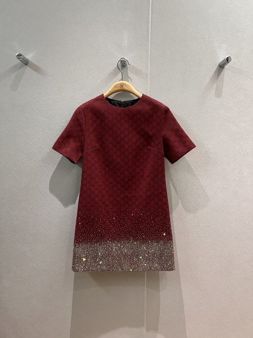 Gucci Jacquard Dress with Rhinestone Detail - Elegant and Chic 1 Gucci Jacquard Dress with Rhinestone Detail - Elegant and Chic