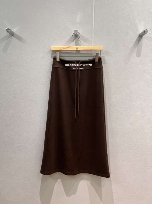 Alexander Wang Logo Print Drawstring Waist A-Line Midi Skirt,Casual Style 6 Alexander Wang Logo Print Drawstring Waist A-Line Midi Skirt,Casual Style