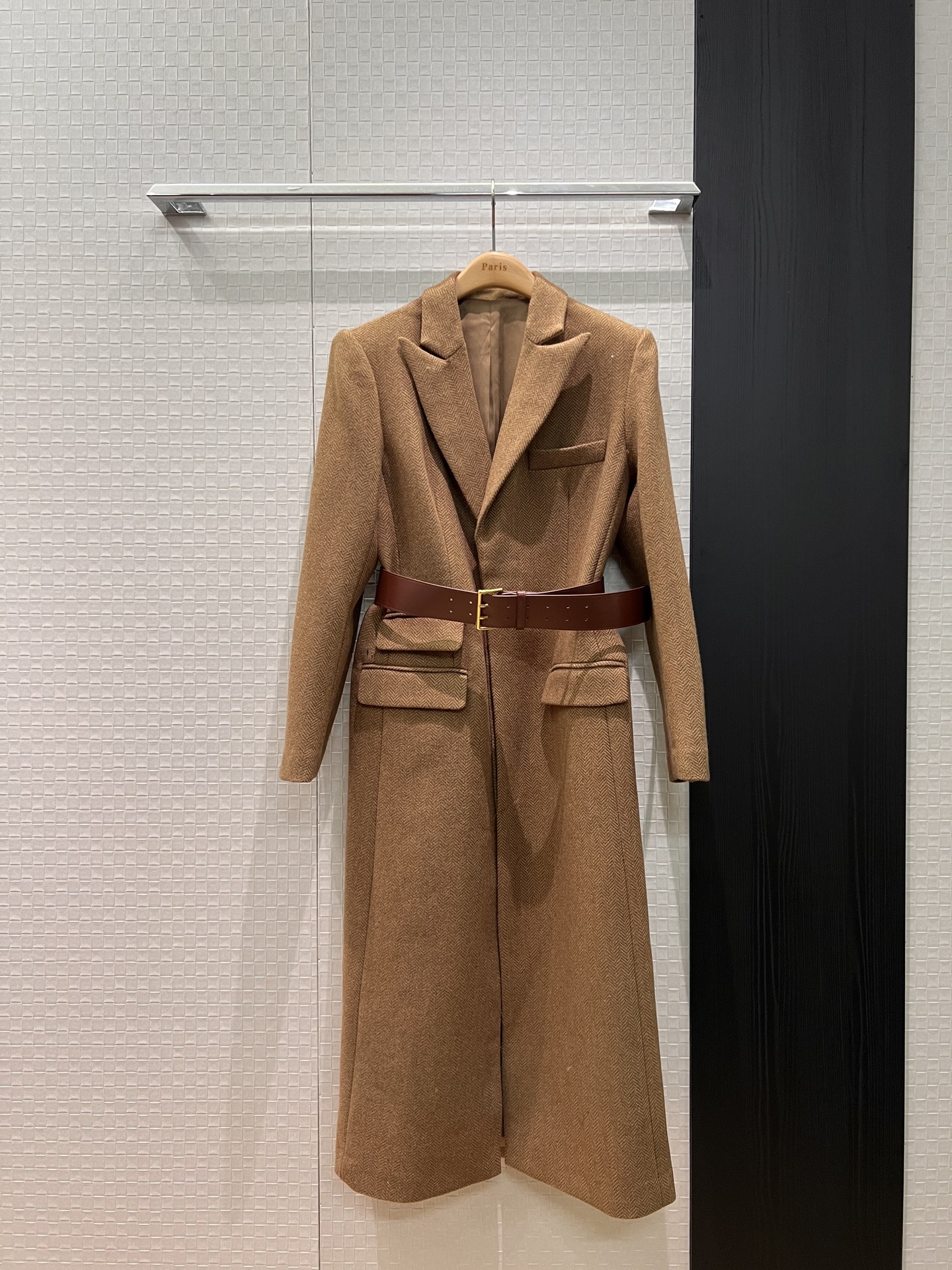 NO:577255,New Yang Mi's same style RL human pattern wool suit collar coat long coat asymmetrical pocket design delivery belt waist waist decoration must-have for relaxed old money style fashionable and handsome temperament versatile wool blend Maillard brown SML,,jackets & coats,business suit,alexander wang19860909新款杨幂同款 RL人纹羊毛西装领大衣长款外套不对称口袋设计 配送腰带收腰装饰 松弛感老钱风必备 时尚帅气气质百搭 羊毛混纺 美拉德棕SML,,jackets & coats,business suit,alexander wang,Women's clothing