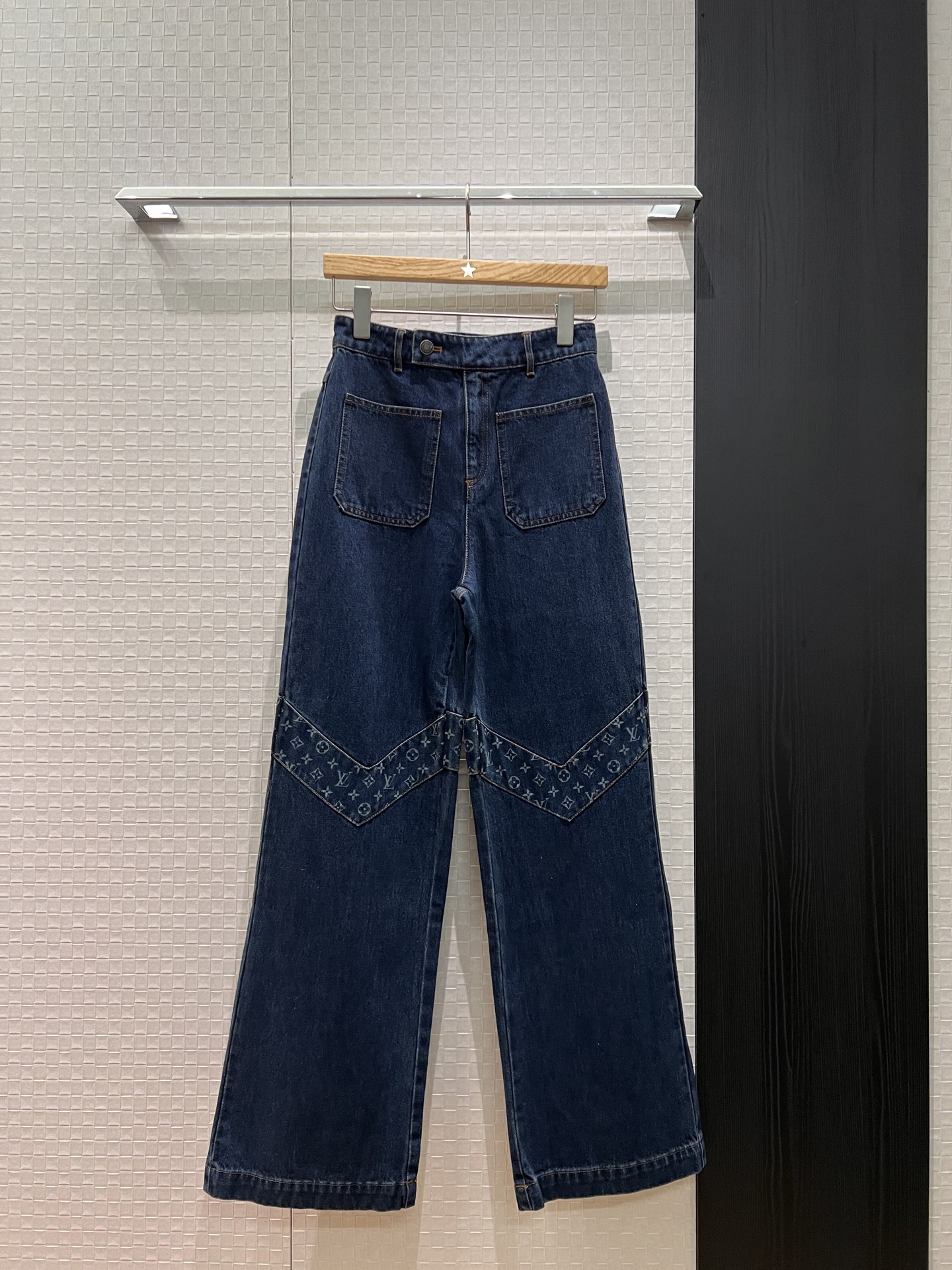 NO:607014,New style spliced ​​presbyopia denim straight casual pants, simple and fashionable, casual and versatile S-XL,,alexander wang19860909新款拼接老花牛仔直筒休闲裤简单时尚 休闲百搭S-XL,,alexander wang,Women's clothing