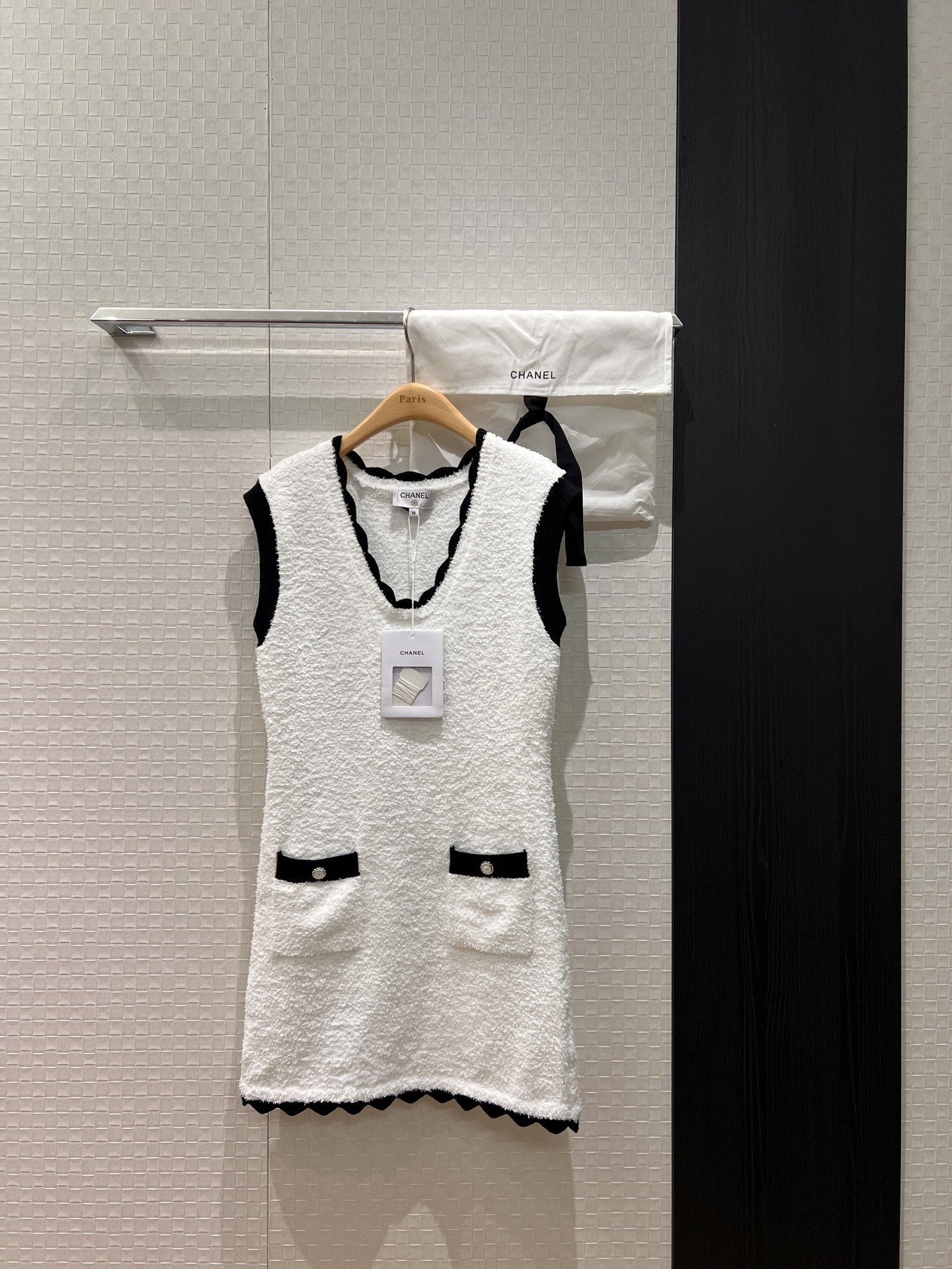 NO:654308,26c new style contrasting color lace V-neck towel knitted vest sleeveless dress slimming slimming age reduction matching free storage bag cloth bag SML,,skirts,alexander wang1986090926c新款撞色花边V领毛巾针织背心无袖连衣裙修身显瘦 减龄百搭配送收纳袋布包 SML,,skirts,alexander wang,Women's clothing