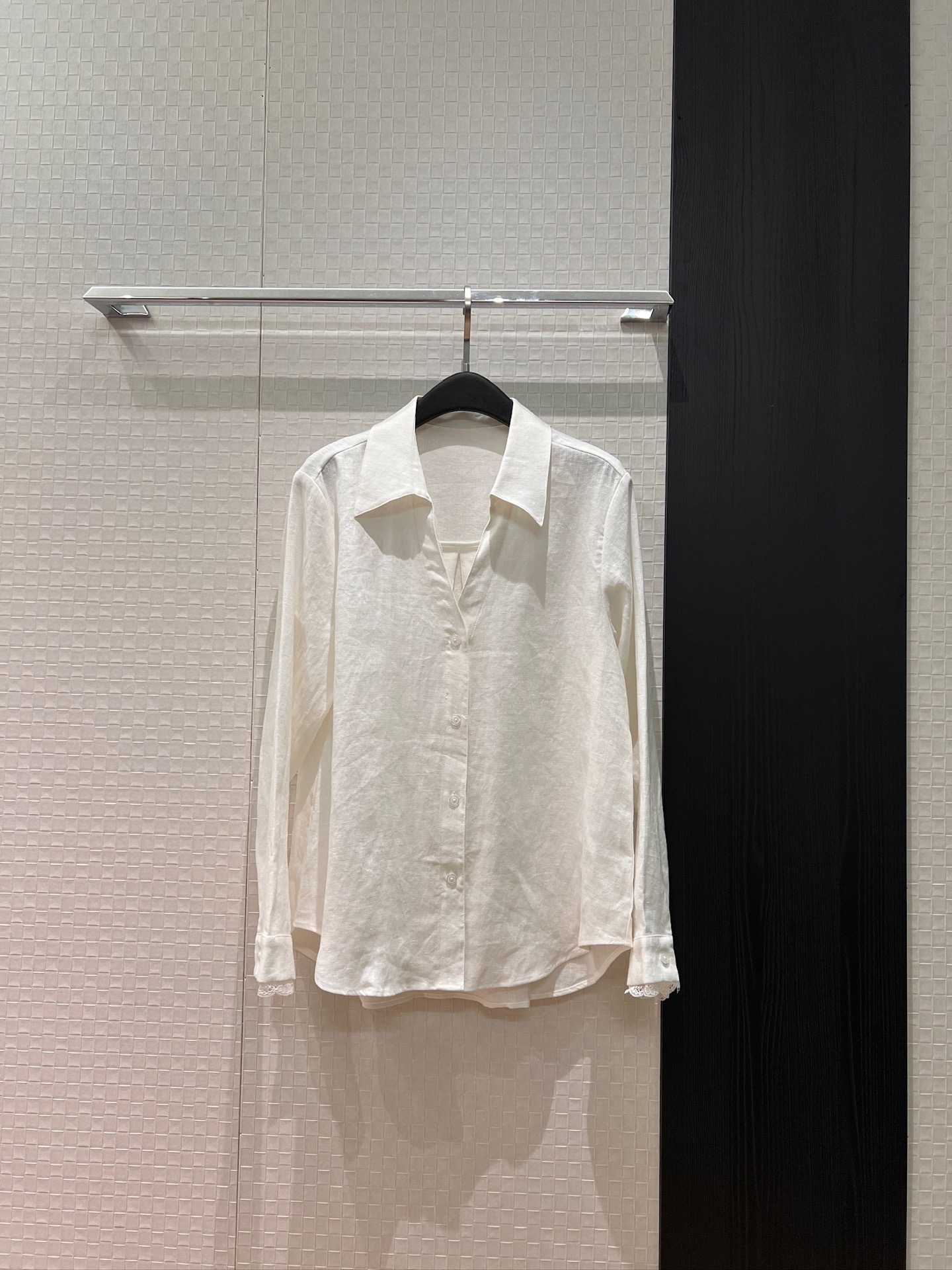 NO:753998,New spliced ​​lace linen shirt, lazy and loose, can be sweet or salty for vacation and leisure, fashionable and versatile, dark blue and white SML,,19860909新款拼接蕾丝亚麻衬衣 慵懒宽松 度假休闲可甜可盐 时尚百搭深蓝白色 SML,,,Women's clothing
