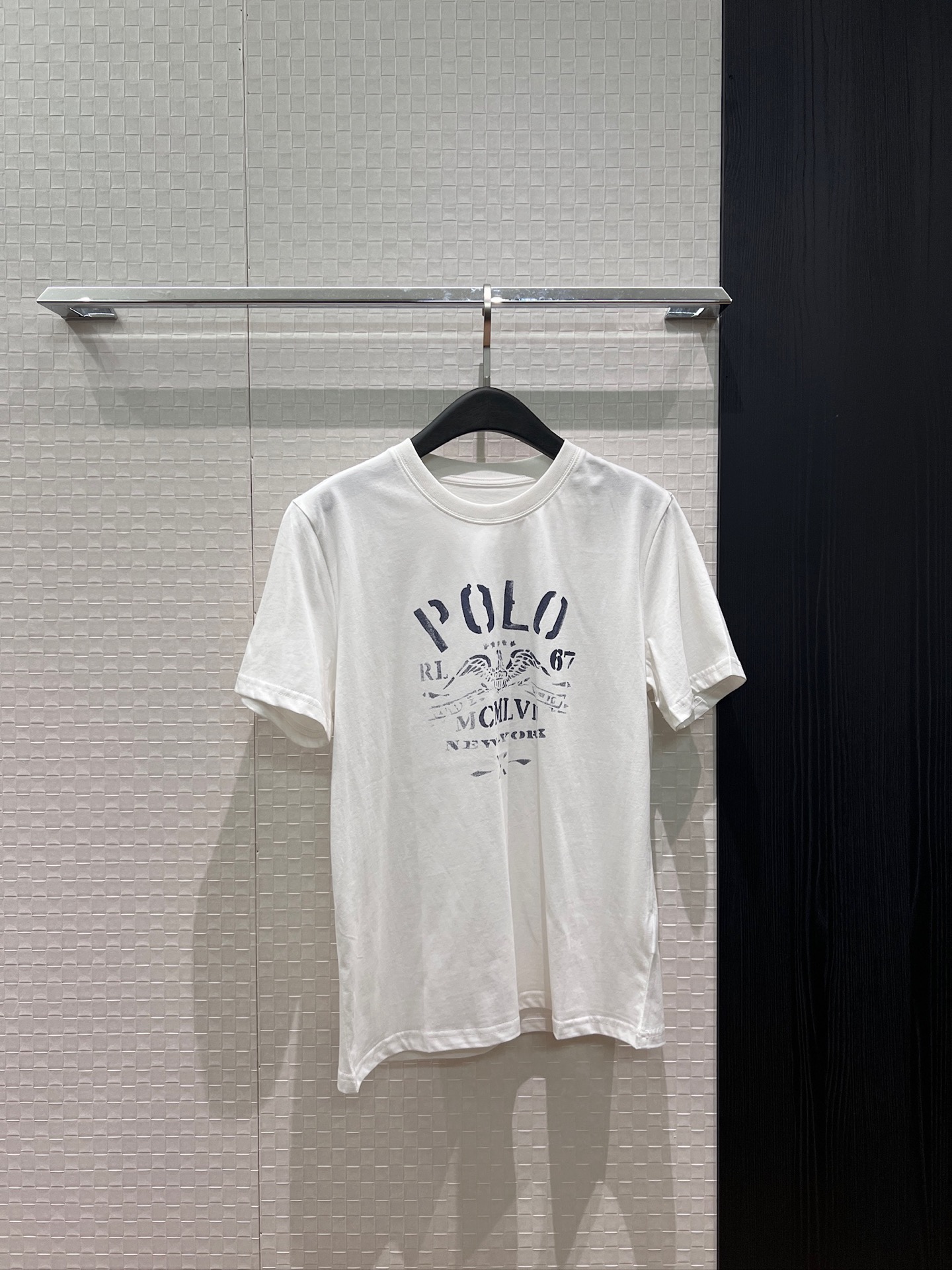 NO:838738,New RL distressed printed T-shirt, simple and casual, refreshing and versatile, gray and white, sml,,tees,t-shirt,19860909新款RL做旧印花T恤 简单休闲 清爽百搭灰色白色 sml,,tees，t-shirt,,Women's clothing