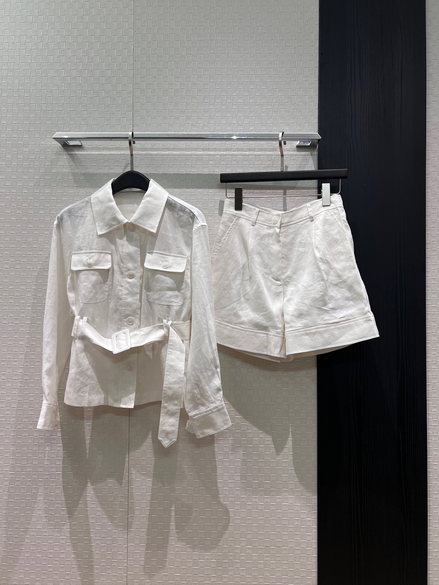 NO:861184,Tops Shorts New LP Lapel Linen Workwear Belt Shirt Linen Suit Shorts Chest Flap Pocket Decoration Old Money Style Must-Have Casual Commuting Temperament Reducing Age Orange Pink White SML,,loro piana,shorts,business suit,19860909上衣 短裤 新款LP翻领亚麻工装系腰带衬衣亚麻西装短裤 胸前翻盖口袋装饰老钱风必备 休闲通勤 气质减龄 橘粉白色 SML,,loro piana,shorts,business suit,,Women's clothing