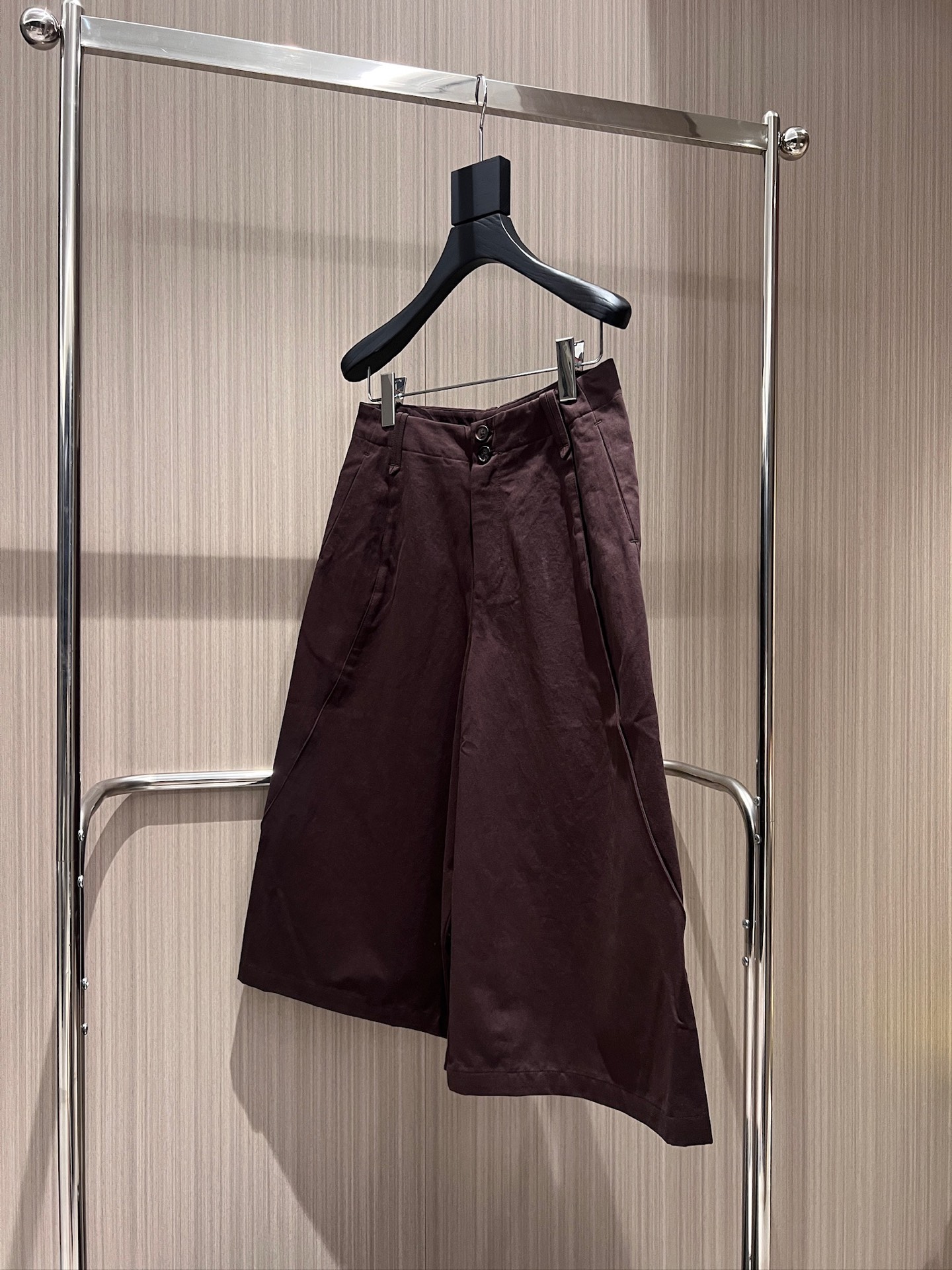 NO:891725,New style designer patchwork wide-leg cropped pants, A-line wide-leg style, simple and fashionable, casual and versatile, brown SML,,19860909新款冲冲设计师拼接阔腿七分裤 A字阔腿版型简约时尚 休闲百搭咖色棕色 SML,,,Women's clothing
