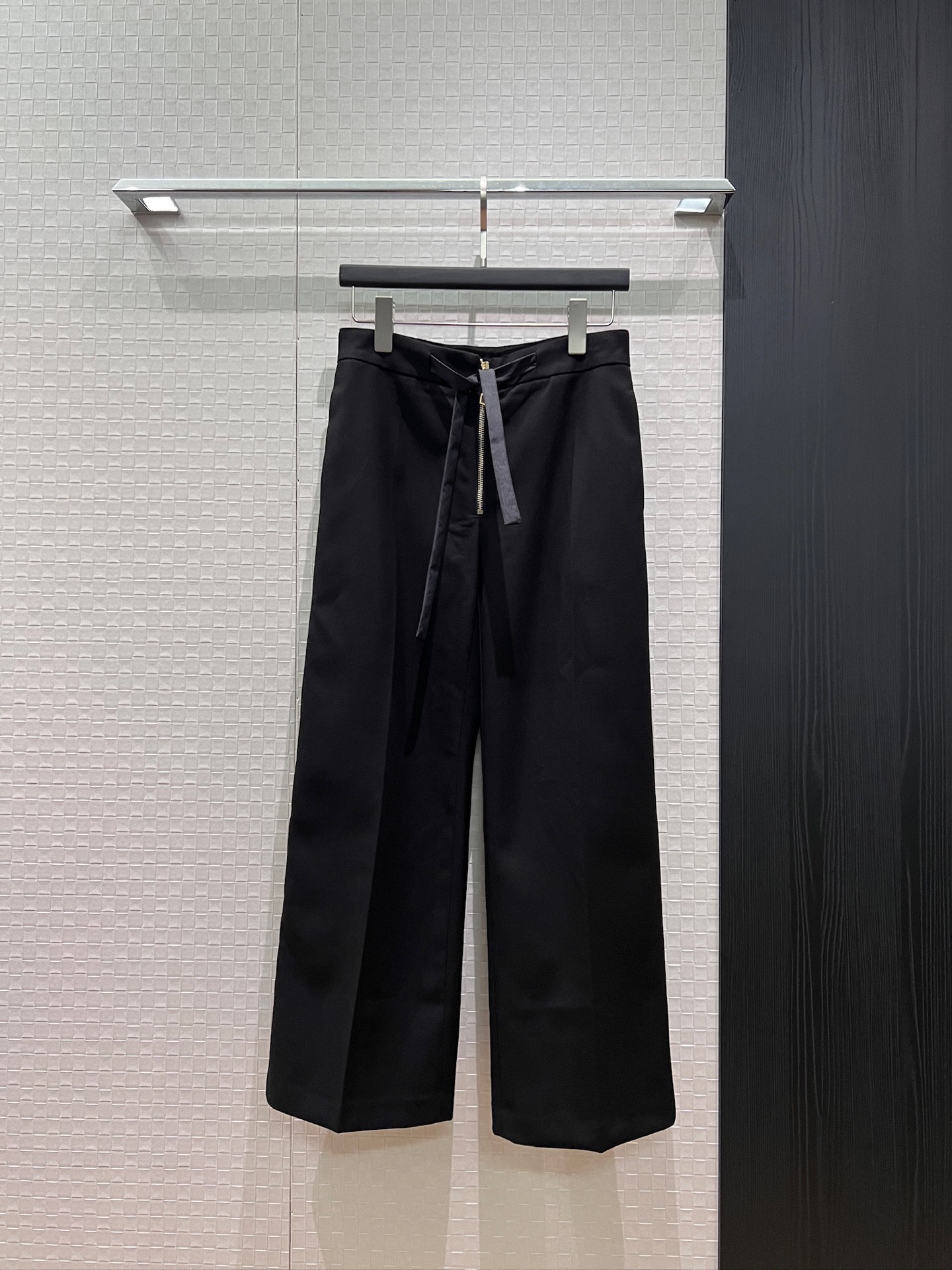NO:893244,New lace-up zipper minimalist trousers, wide-leg pants, slim fit, fashionable and versatile, simple commuting S-XL,,19860909新款系带拉链极简西裤 阔腿裤修身显瘦 时尚百搭 简约通勤S-XL,,,Women's clothing