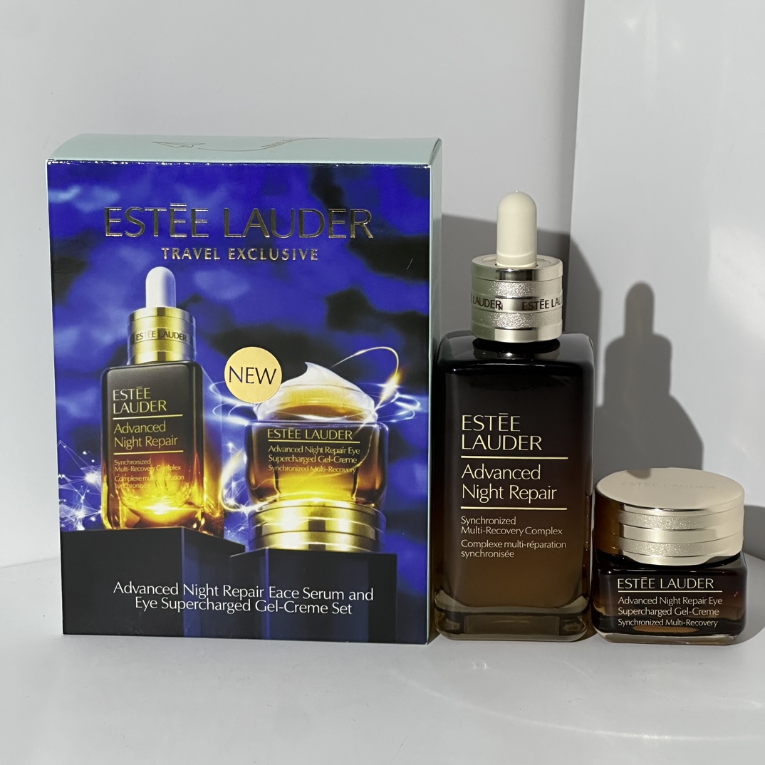 Estée Lauder set de ojos y rostro: Advanced Night Repair sérum 100ml, crema para ojos anti luz azul 15ml.