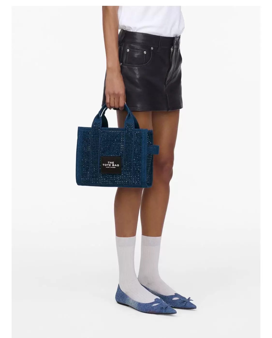 Marc Jacobs ～MJ 烫钻托特 水晶系列靛蓝色 尺寸:26cm