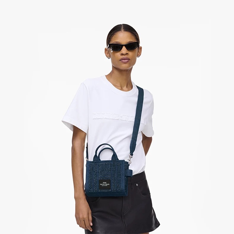 Marc Jacobs ～Mj 烫钻托特水晶系列 靛蓝色 尺寸不:18cm