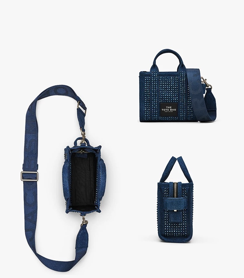 Marc Jacobs ～Mj 烫钻托特水晶系列 靛蓝色 尺寸不:18cm