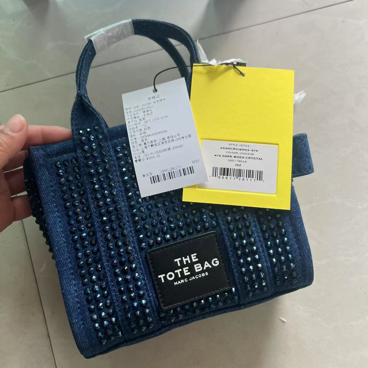 Marc Jacobs ～Mj 烫钻托特水晶系列 靛蓝色 尺寸不:18cm